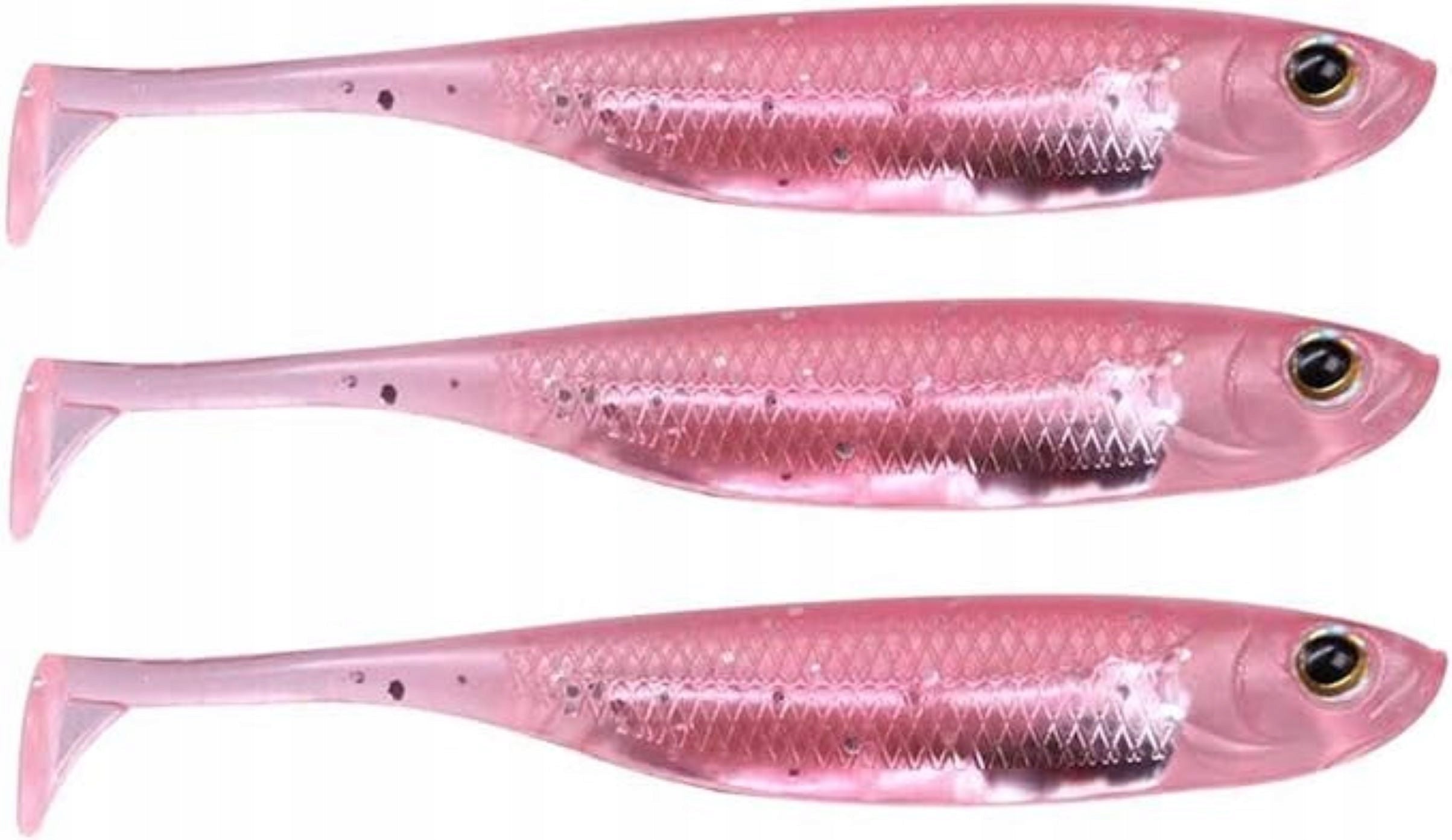 Soft plastic fish bait with straight tail 8 cm. 6 pieces. pink Packaging status original