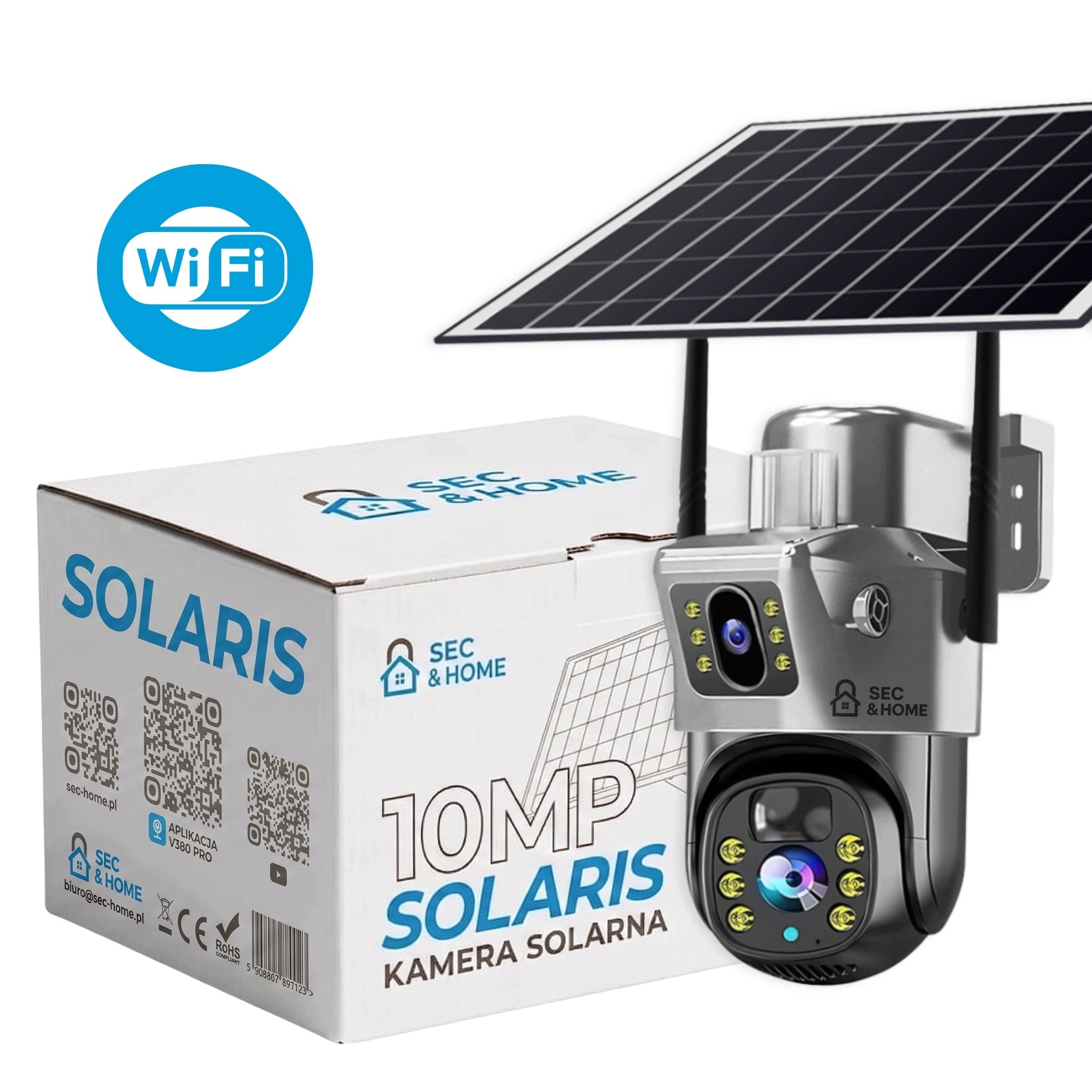 Solar Camera 10MPx Wireless Outdoor Rotating Wi-Fi