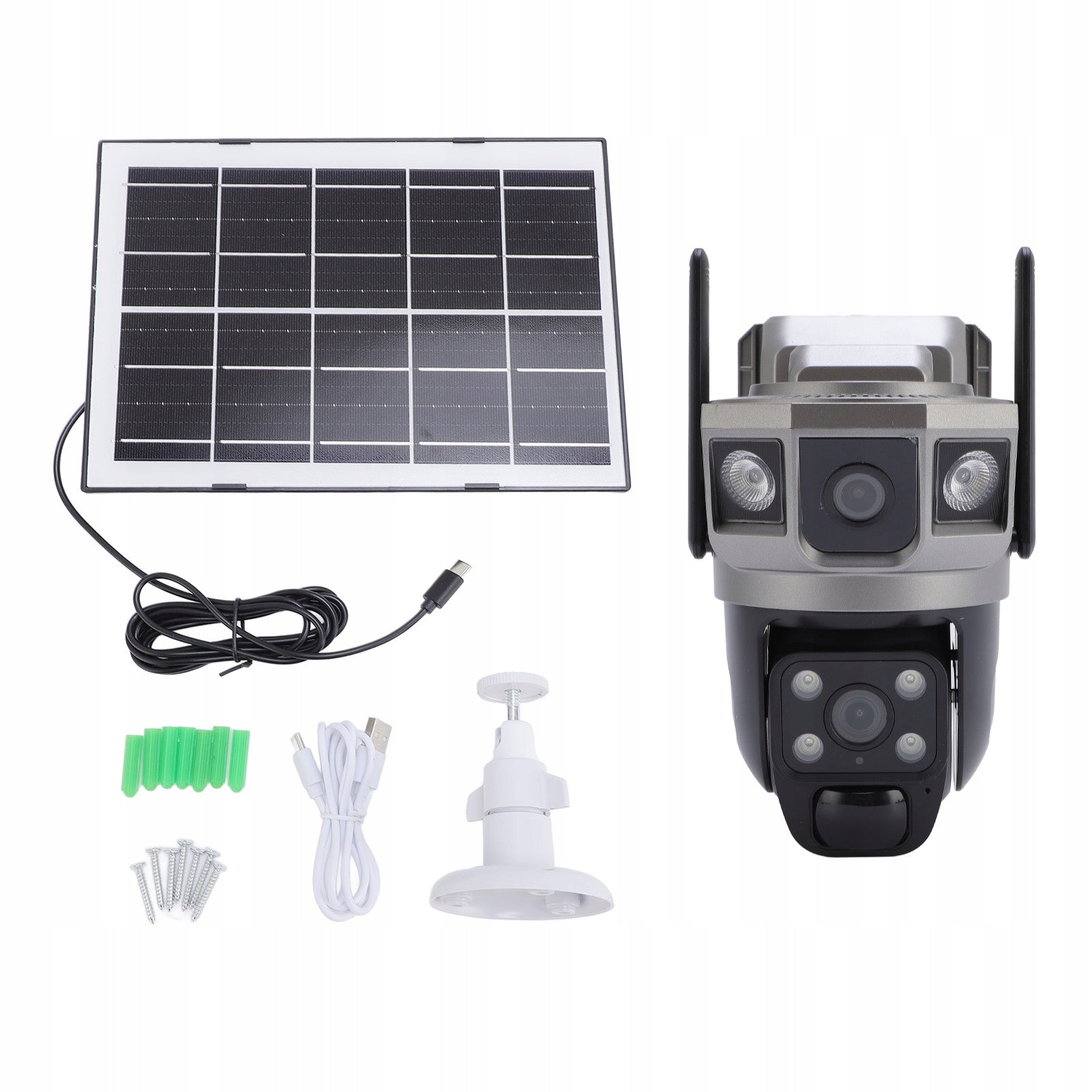 Solar Camera High Definition Three Screen Waterproof Outdoor EN Brand no brand