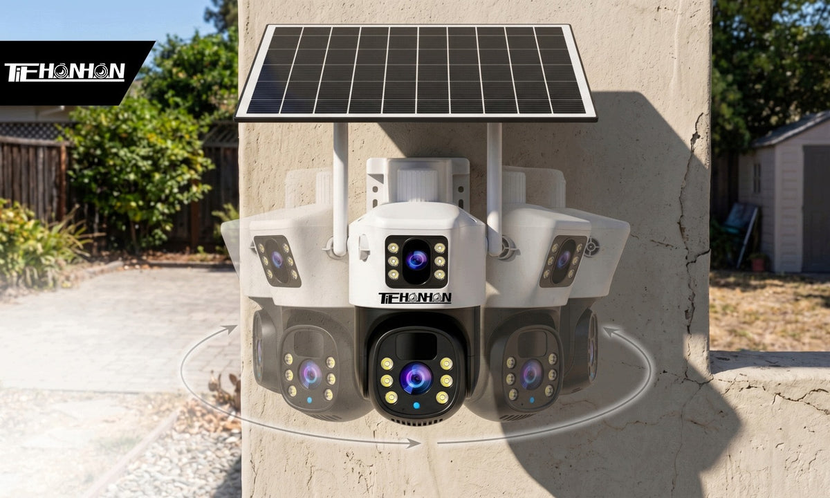 Solar Camera Rotating Dual Lenses 10MPx 4G LTE Outdoor Wireless Manufacturer code TIEHANHAN Kamera Solarna 4G LTE