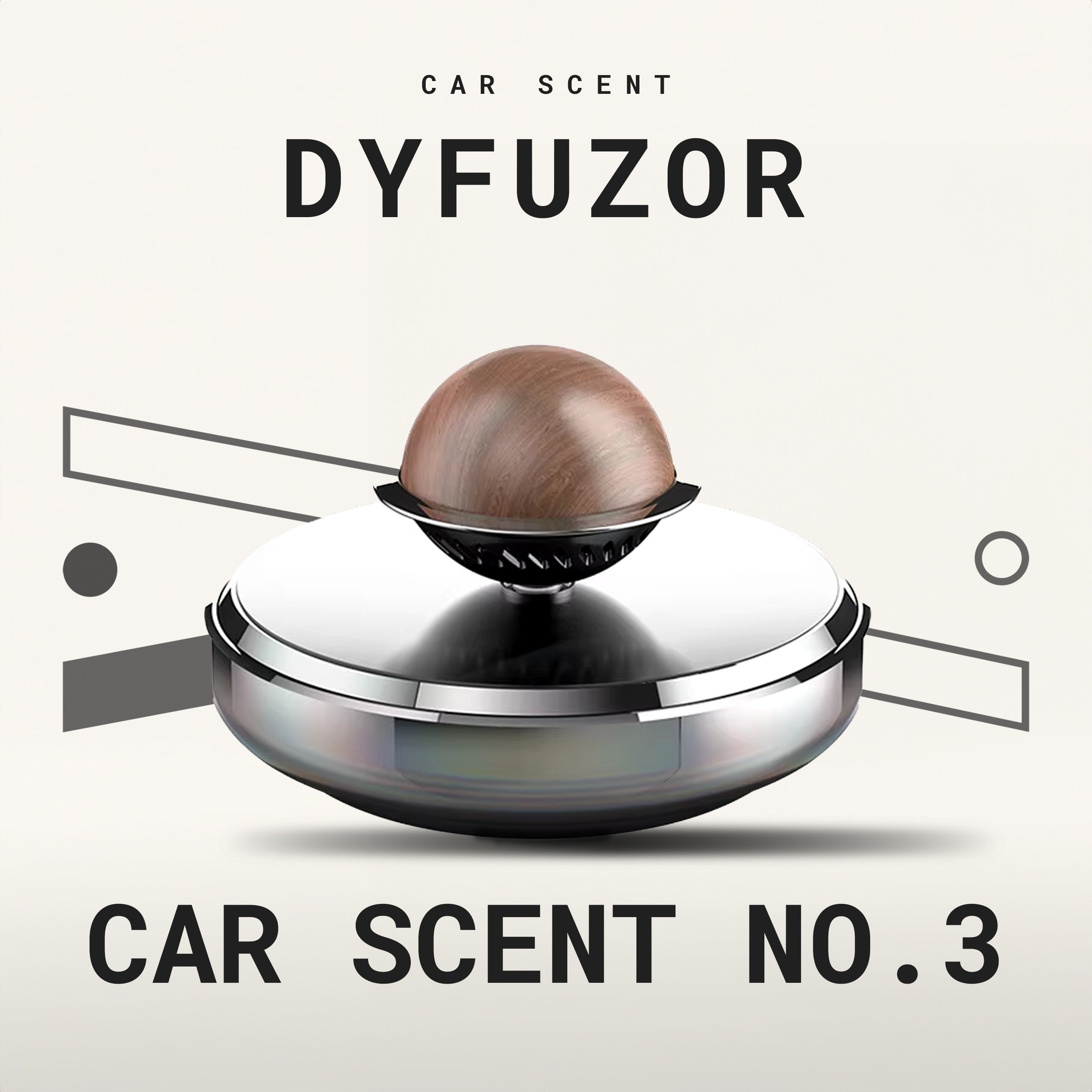 Solar Car Freshener with Walnut Wood