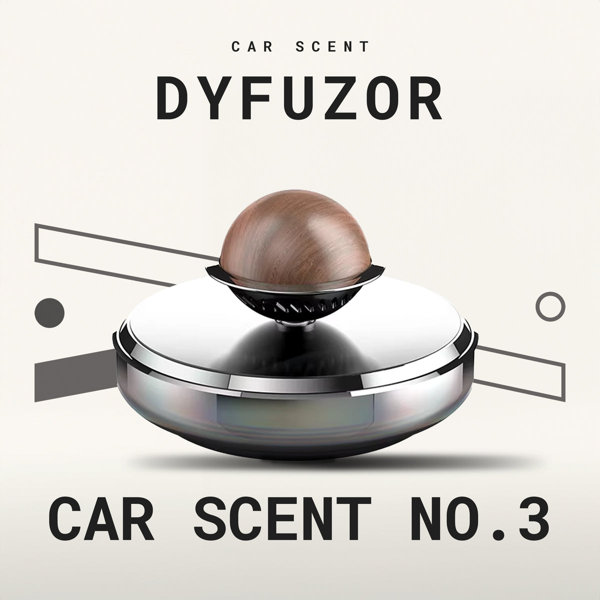 Solar Car Freshener with Walnut Wood