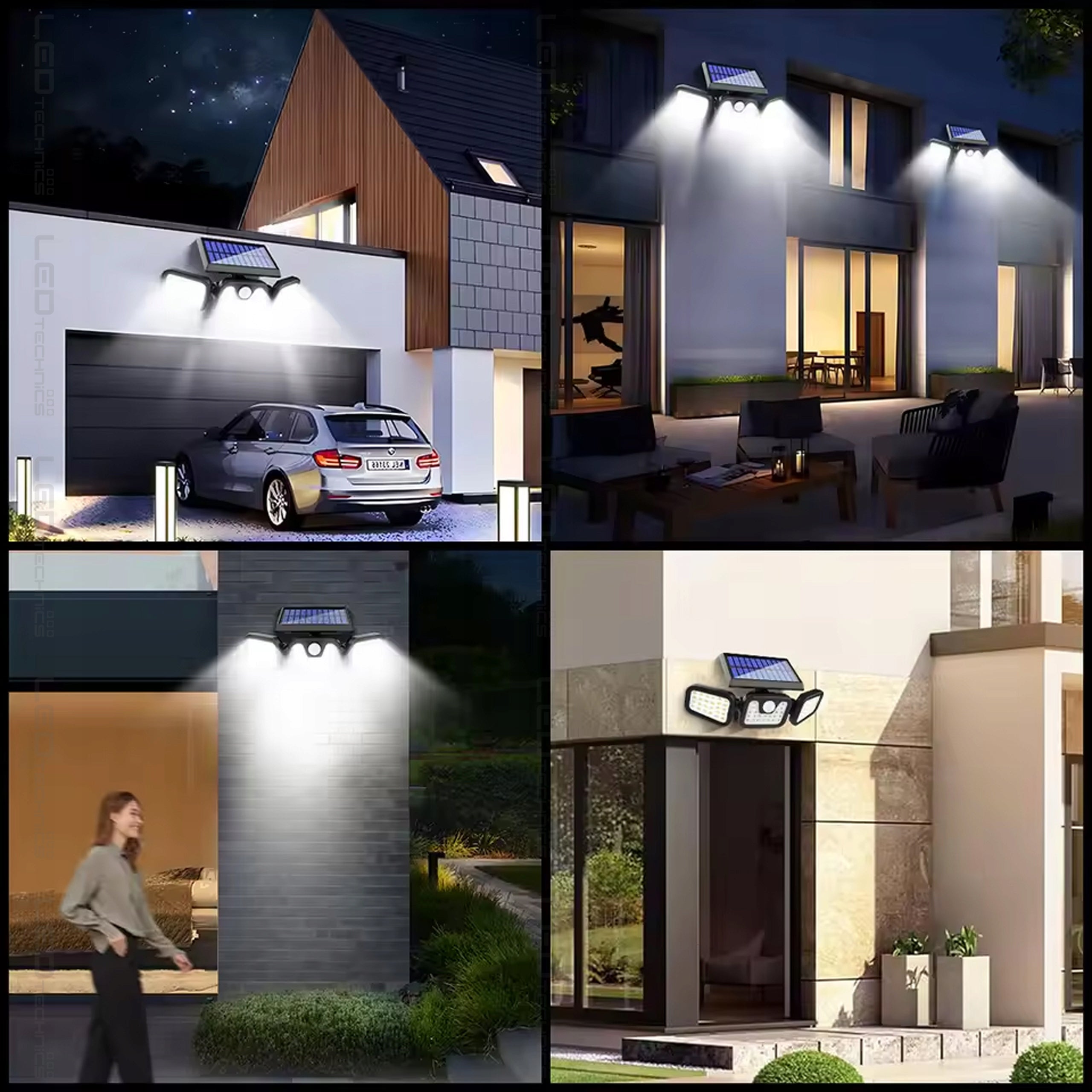 Solar Floodlight LED Twilight Motion Sensor PIR Outdoor Lamp Packaging status original