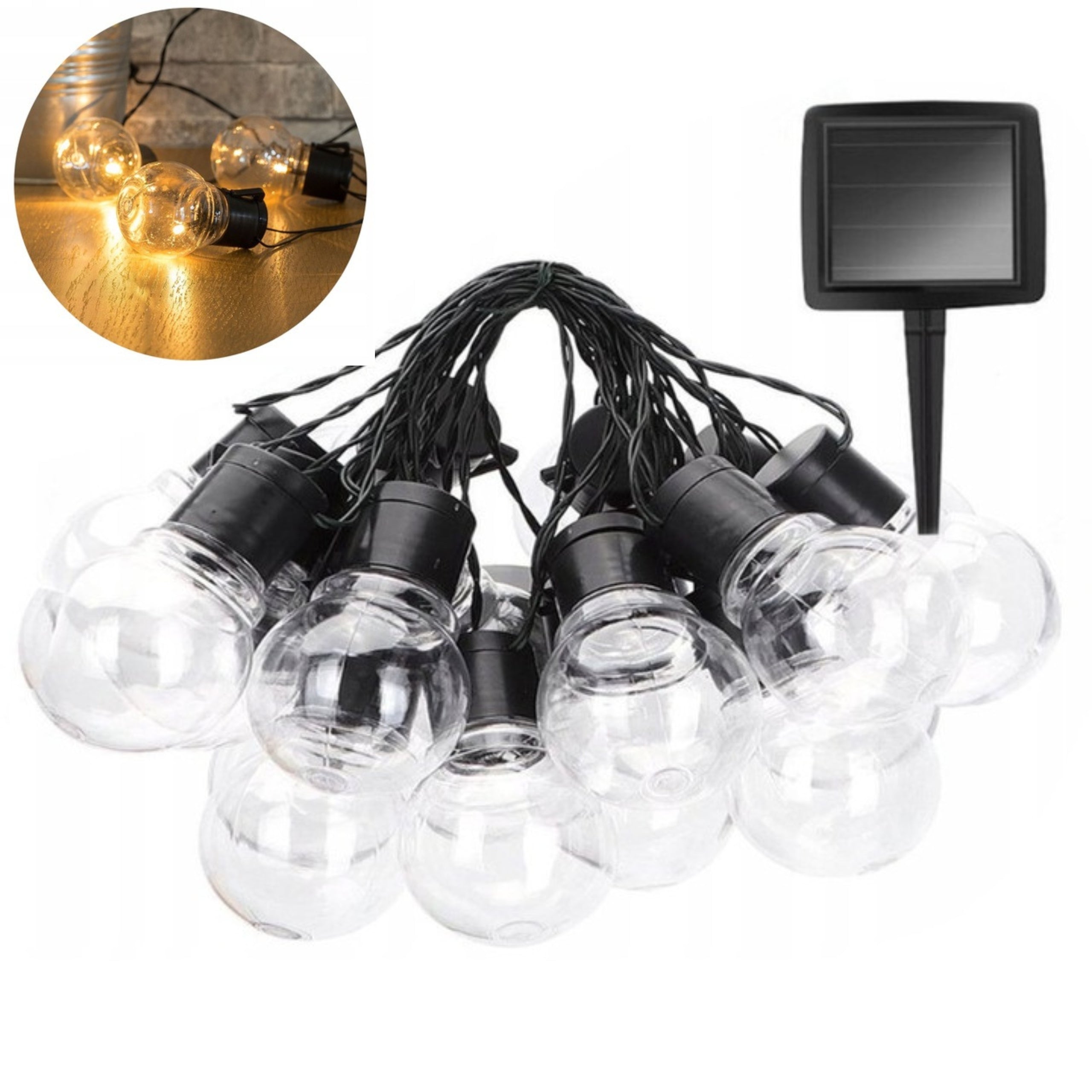 Solar Garden Garland 10 LED 3,8m Outdoor Lights For Solar Garden Packaging status original
