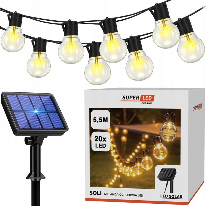Solar Garland LED Garden 20 x LED Bulbs LED Solar Balls