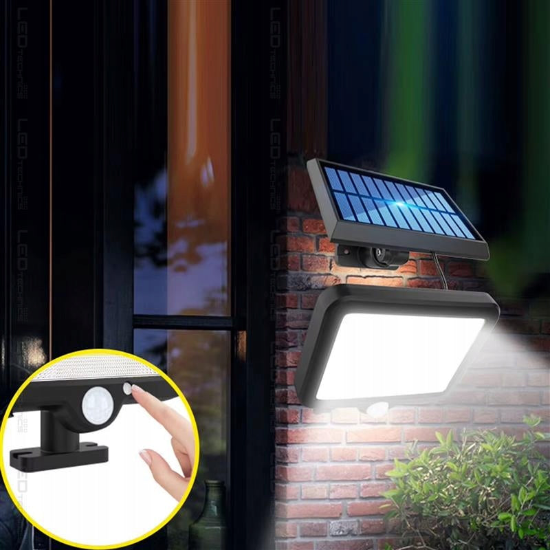 Solar Lamp LED Twilight Motion Sensor Outdoor Floodlight PIR Remote Control Color temperature 6000 K