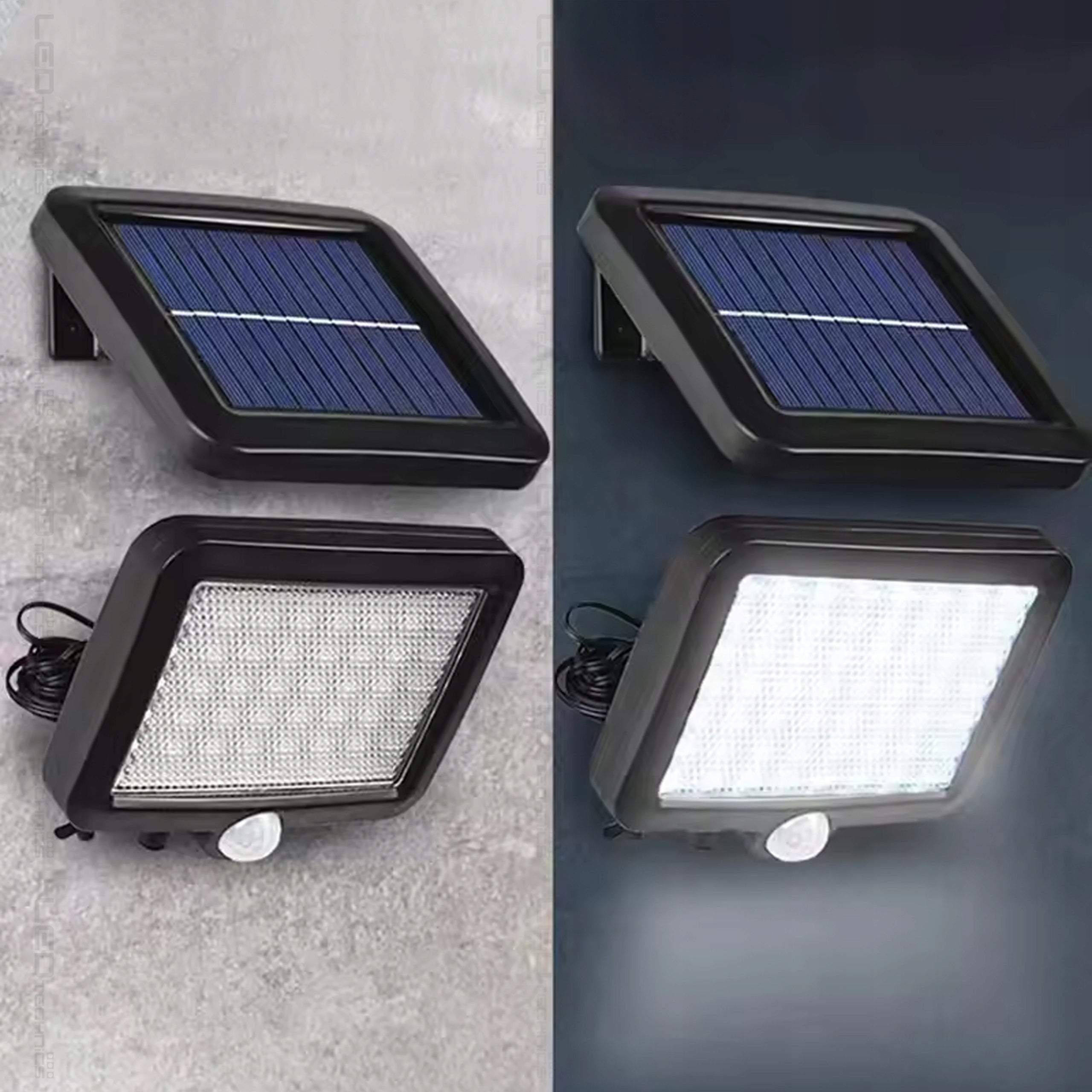 Solar Lamp LED Twilight Motion Sensor Outdoor Floodlight PIR Remote Control Light color cold white