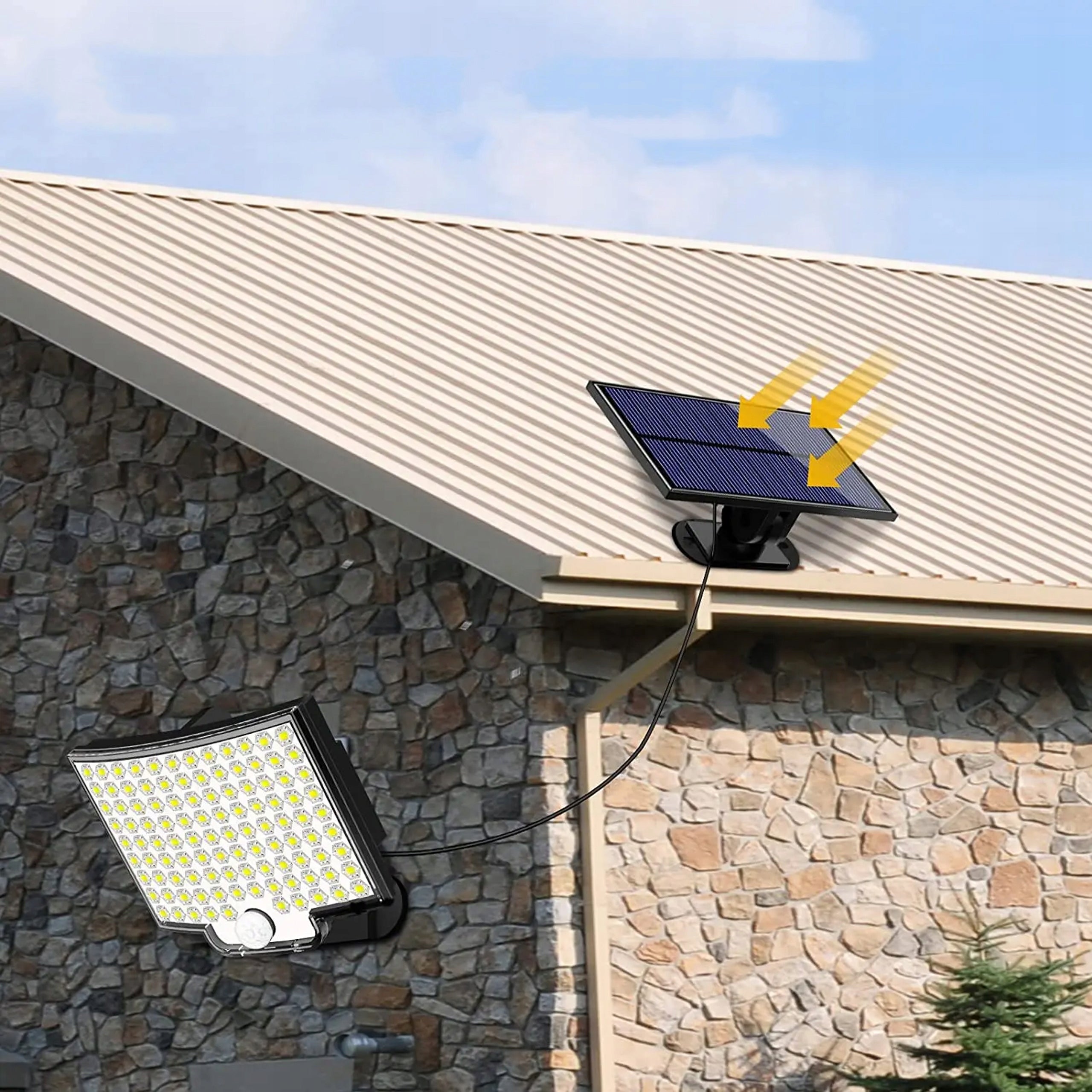 Solar Street LED Garden Lamp With SENSOR Outdoor Facade Light color cold white
