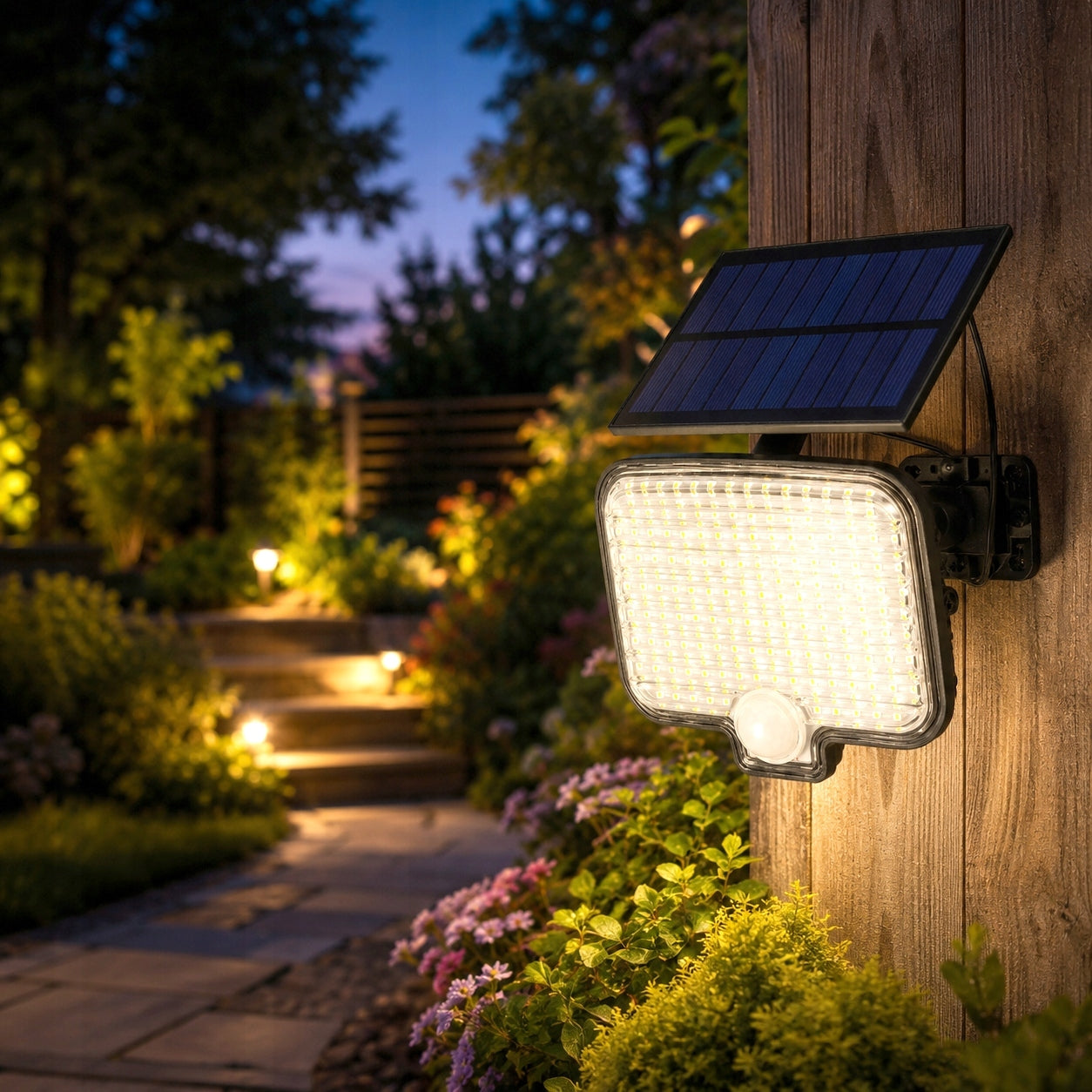 Solar Street Lamp LED Garden With SENSOR Outdoor Facade Packaging status original