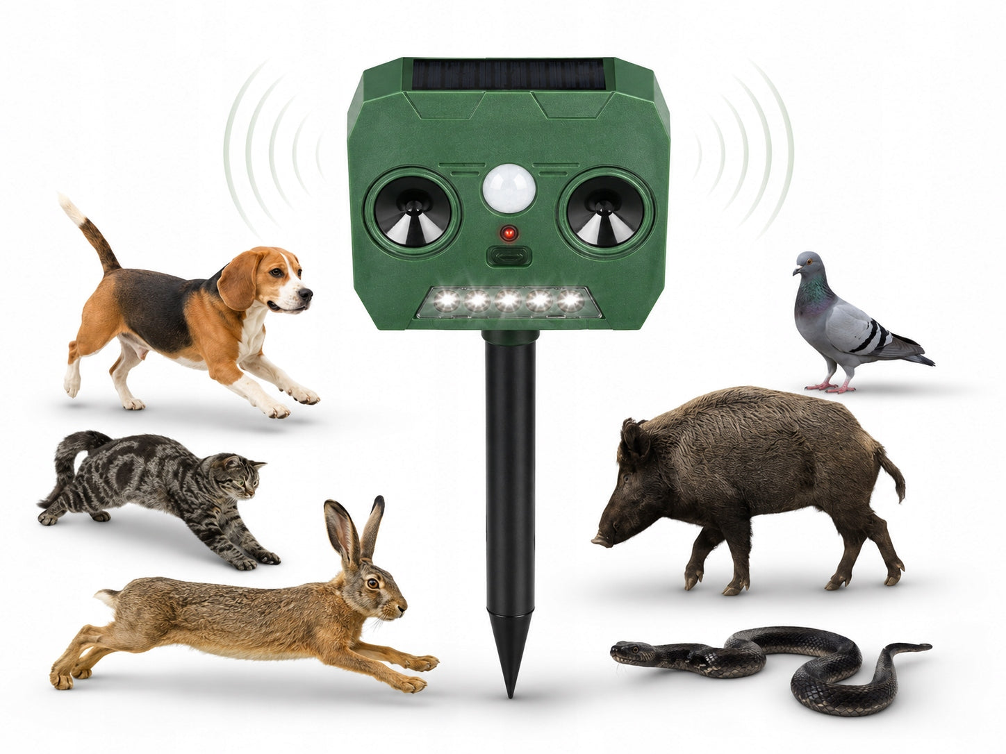 Solar Ultrasonic Animal Repellent for Wild, Martens and Rodents