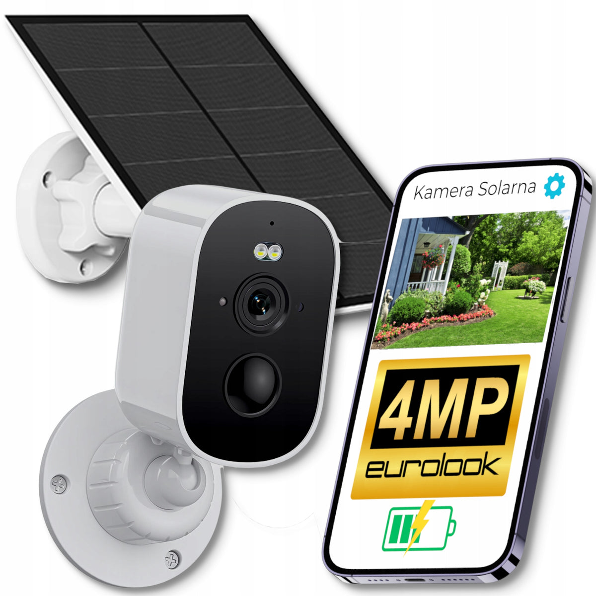 Solar Wireless Outdoor IP Camera WiFi 4MPx Notifications ICSee