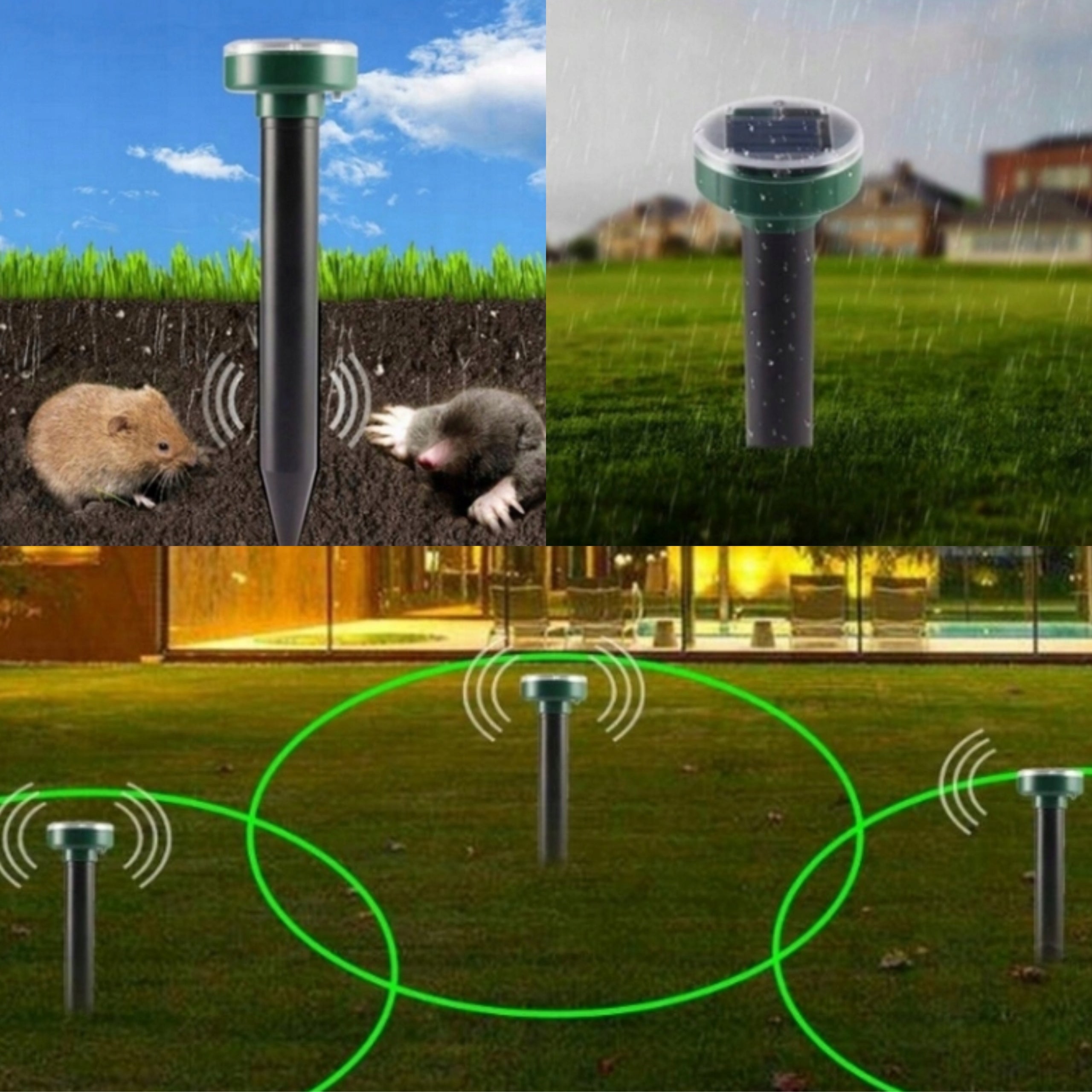 Solar deterrent for voles moles 4 PCS Manufacturer code ODSTRASZACZ KRETÓW KUN GRYZONII