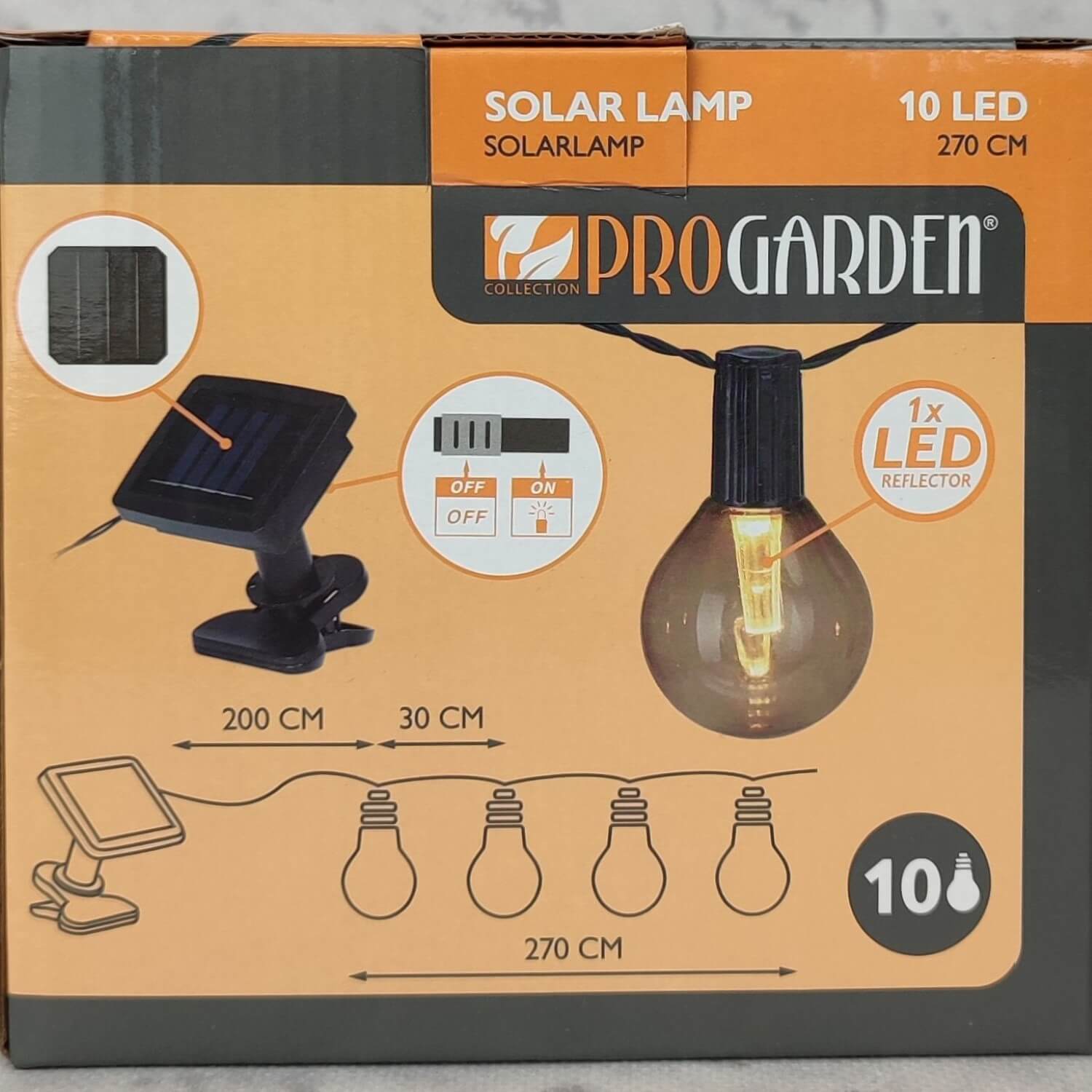 Solar garland LED 270 cm 10 lights solar lights Batteries included no