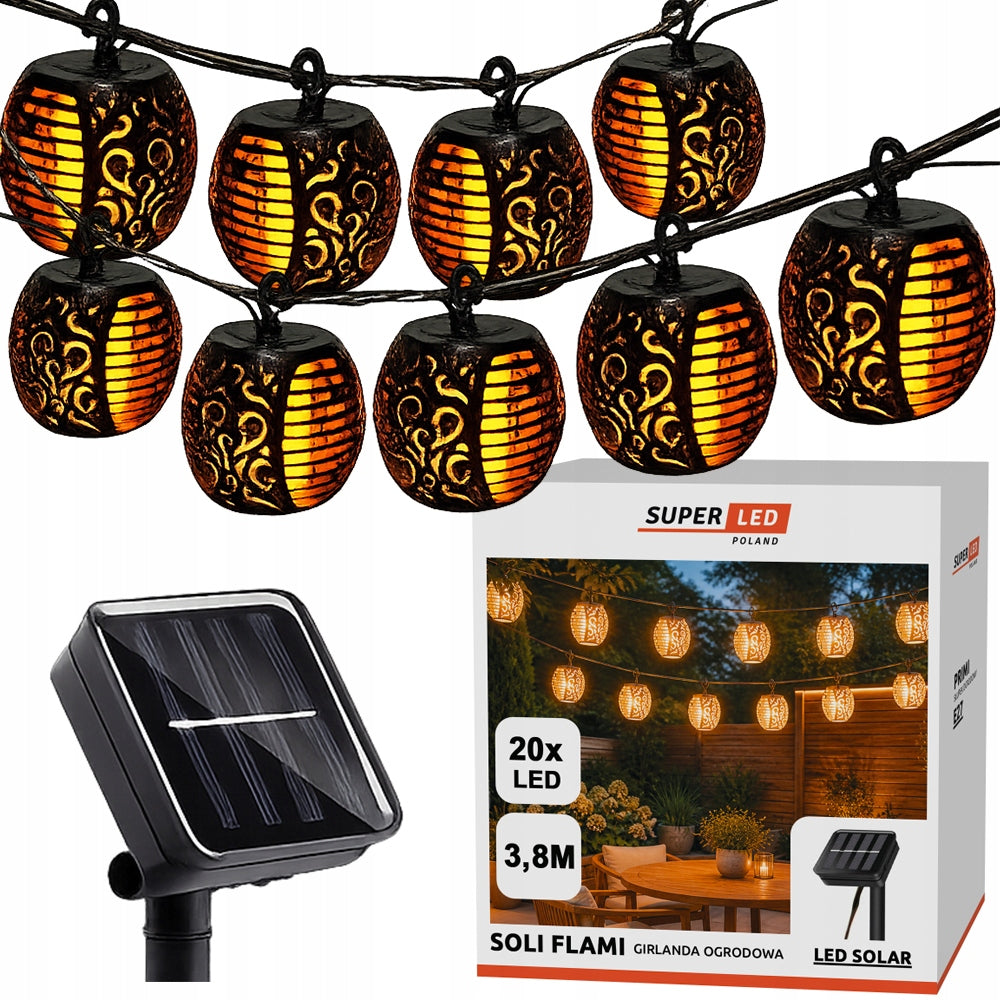 Solar garland LED garden light 20x LED lanterns SuperLED