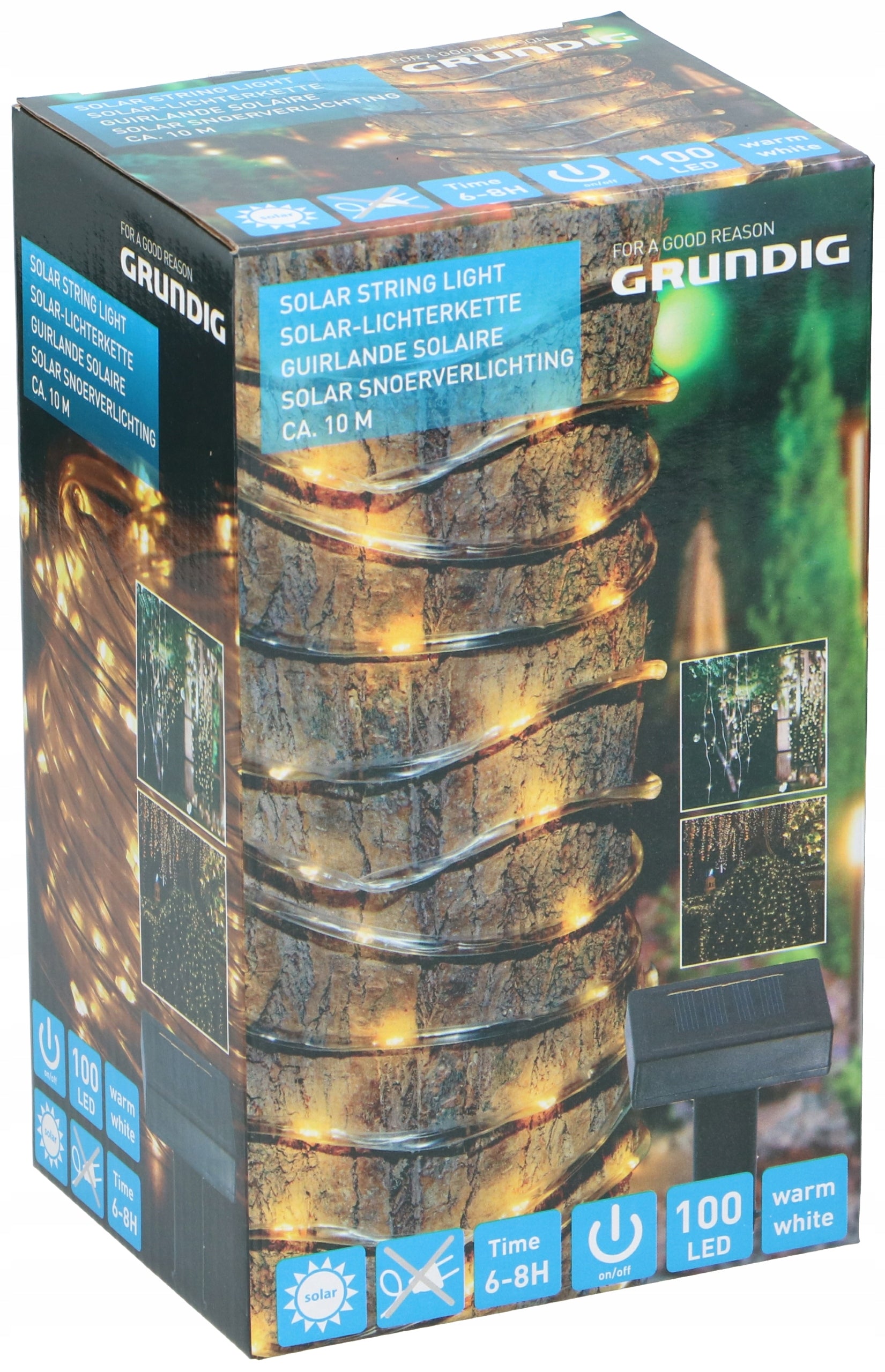 Solar lamp 100 LED GRUNDIG solar chain 10m EAN (GTIN) 8711252145532