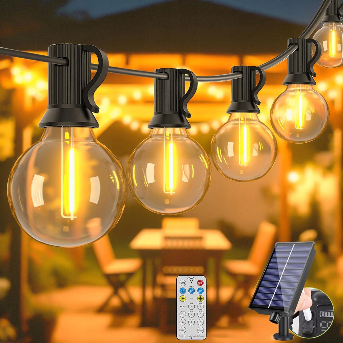 Solar lights G40 dimmable 10m 8 programs for outdoor use Brand no brand