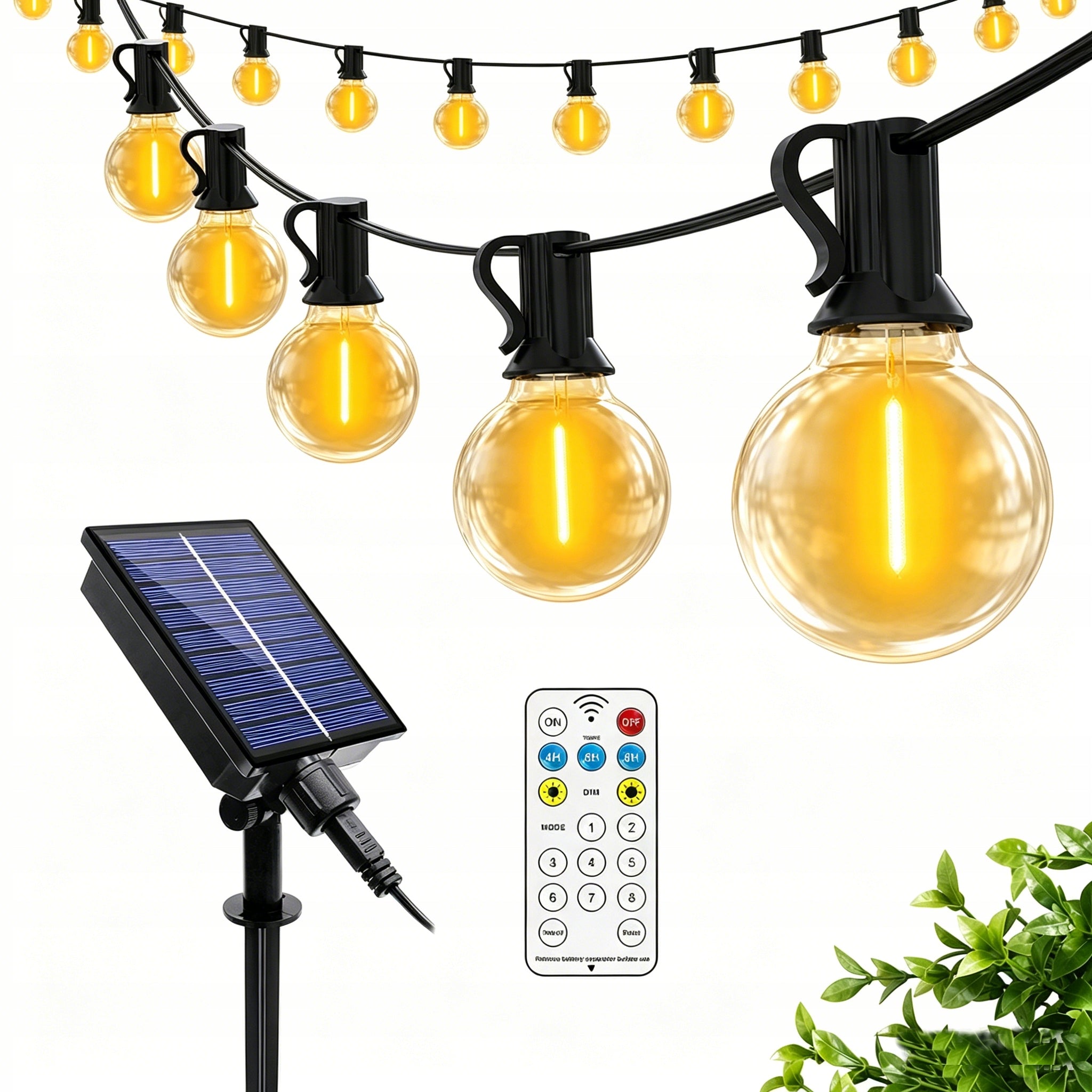 Solar lights G40 dimmable 10m 8 programs for outdoor use