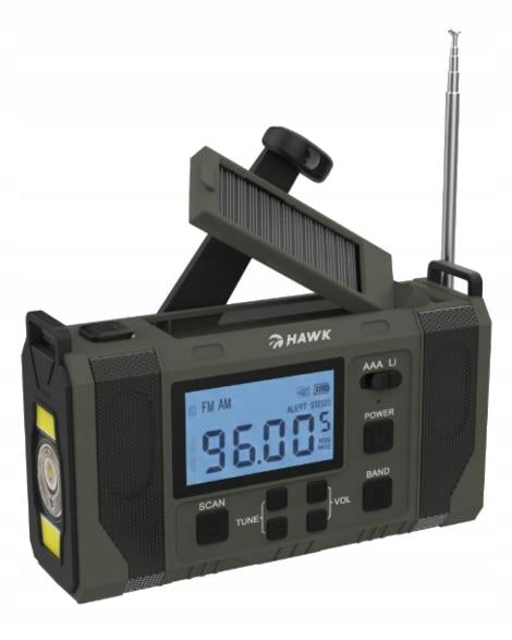 Solar radio dynamo for crank HAWK Expedition R20 HWRDI420GN Grey