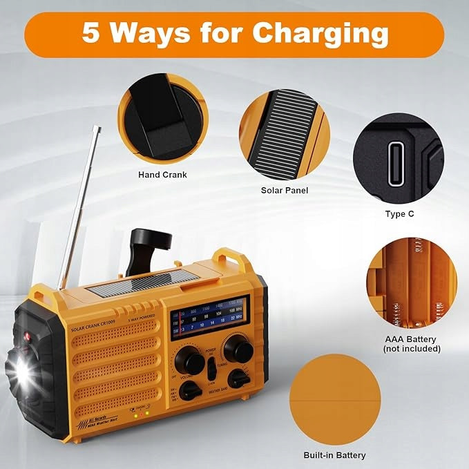 Solar radio with hand crank Brand ADLER