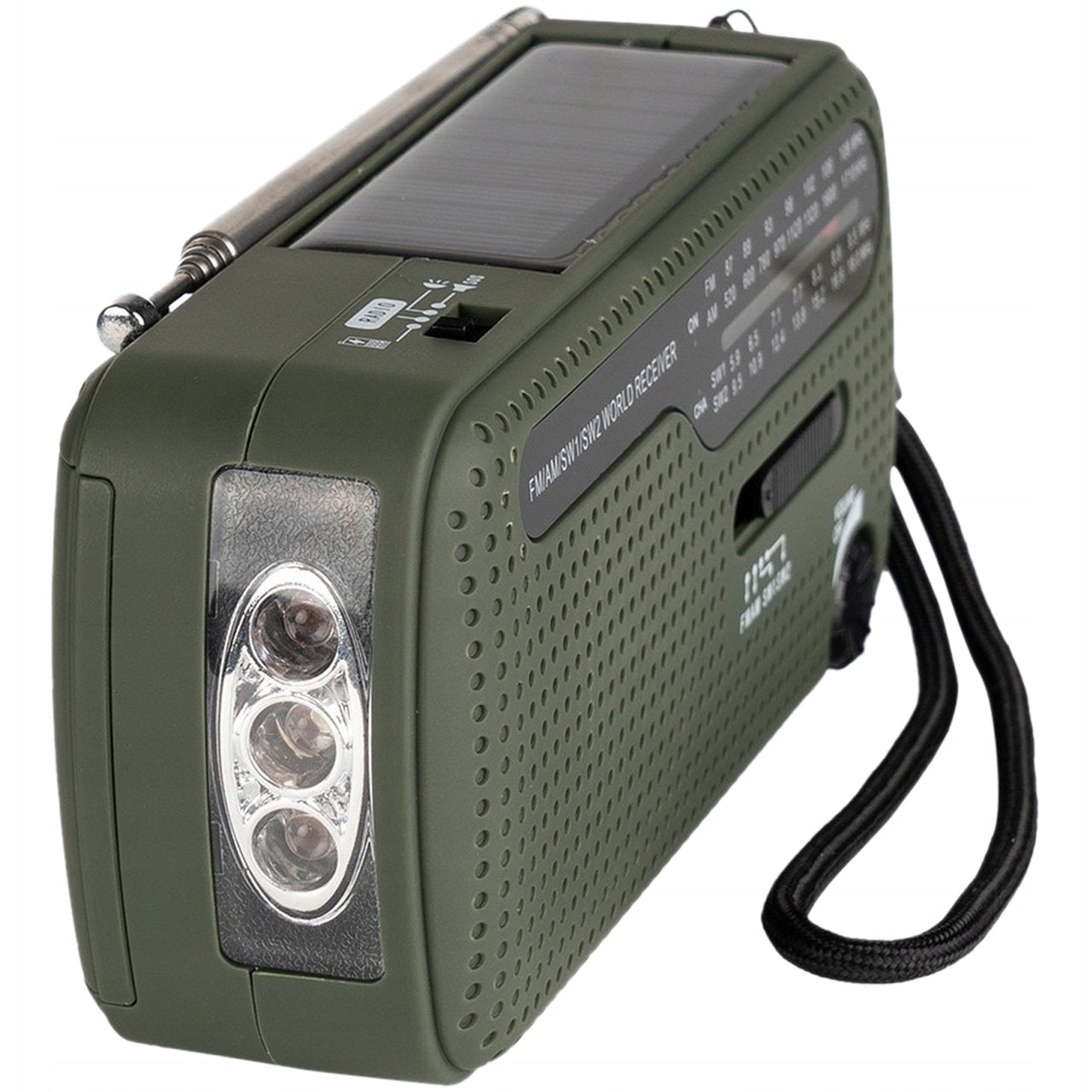 Solar tourist radio emergency crank powerbank Fosco SW1/SW2/FM/AM