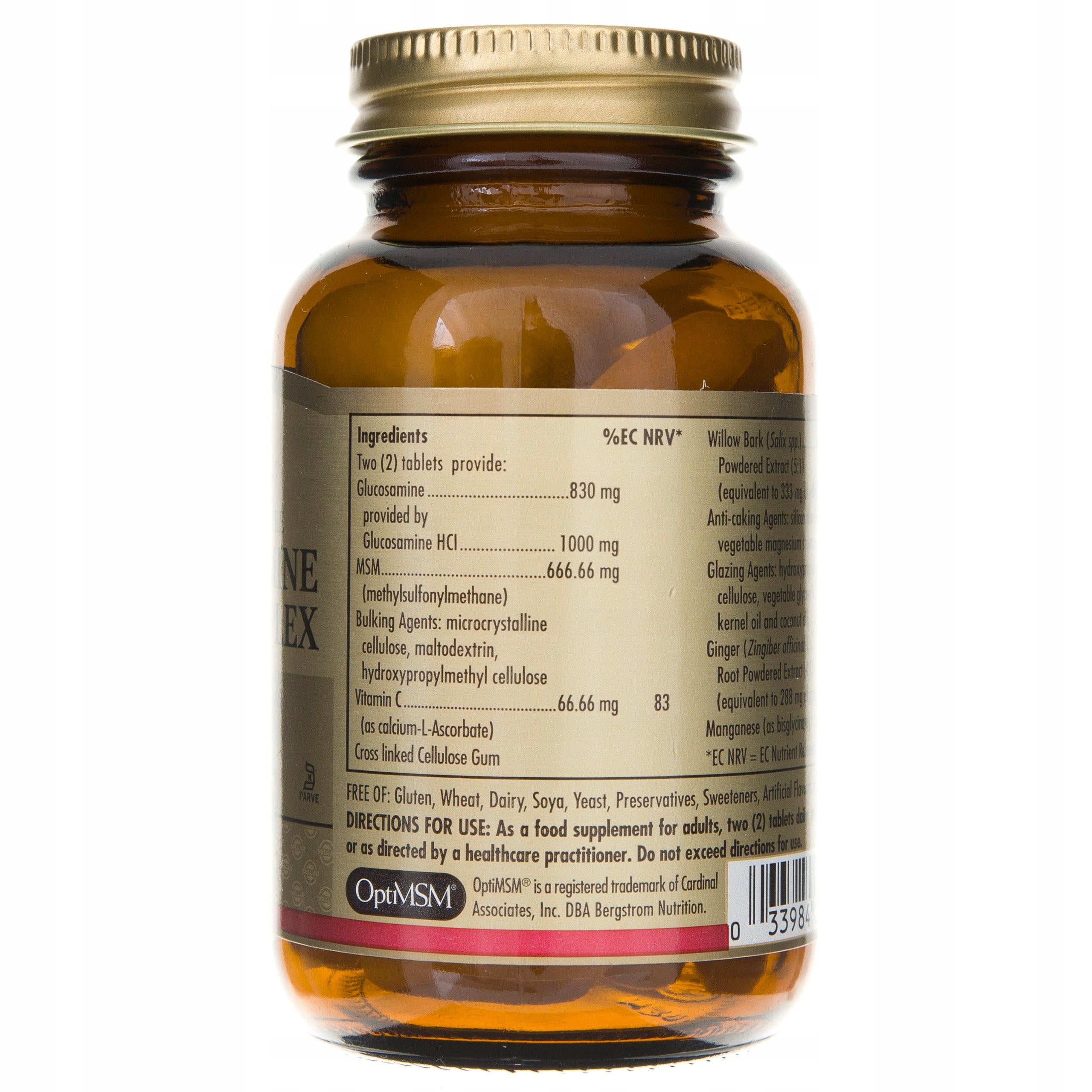Solgar Glucosamine and MSM Complex with Vitamin C Joints and Bones 60 tablets Packaging status original