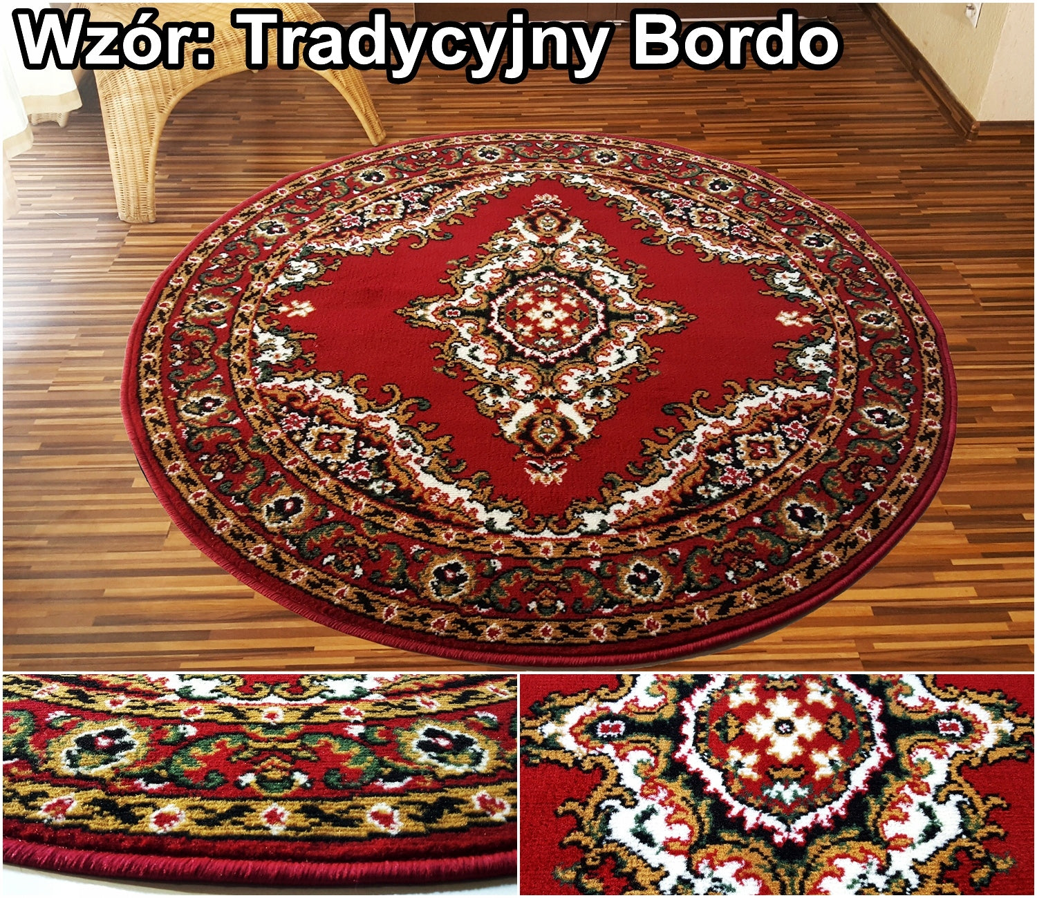 Solid Belgian Carpets Alfa Koło Round 120cm 120x120 - various patterns! Product width 120 cm