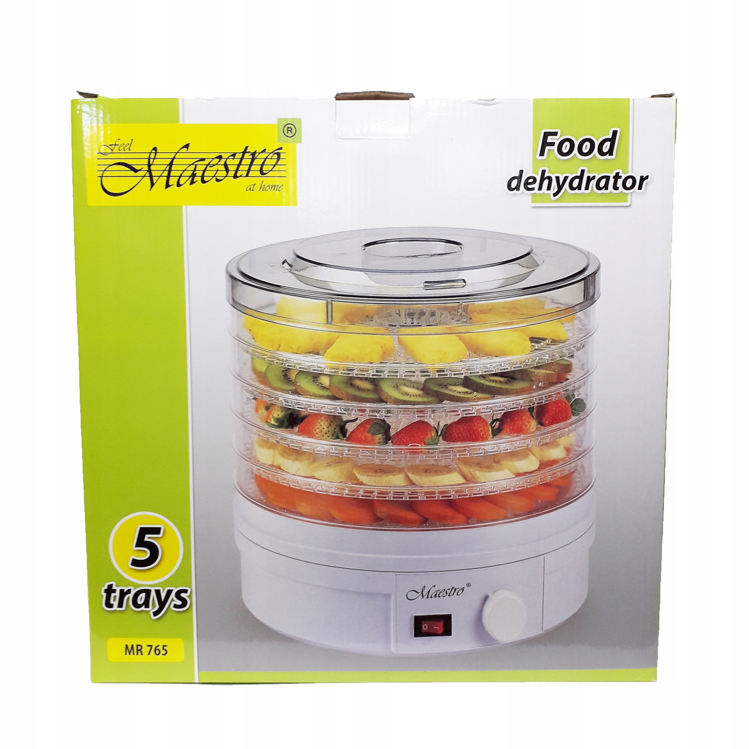 Solid Large Fruit Mushroom Dryer Herbs Maestro MR-765 245W 5 Sit Manufacturer code MR-765