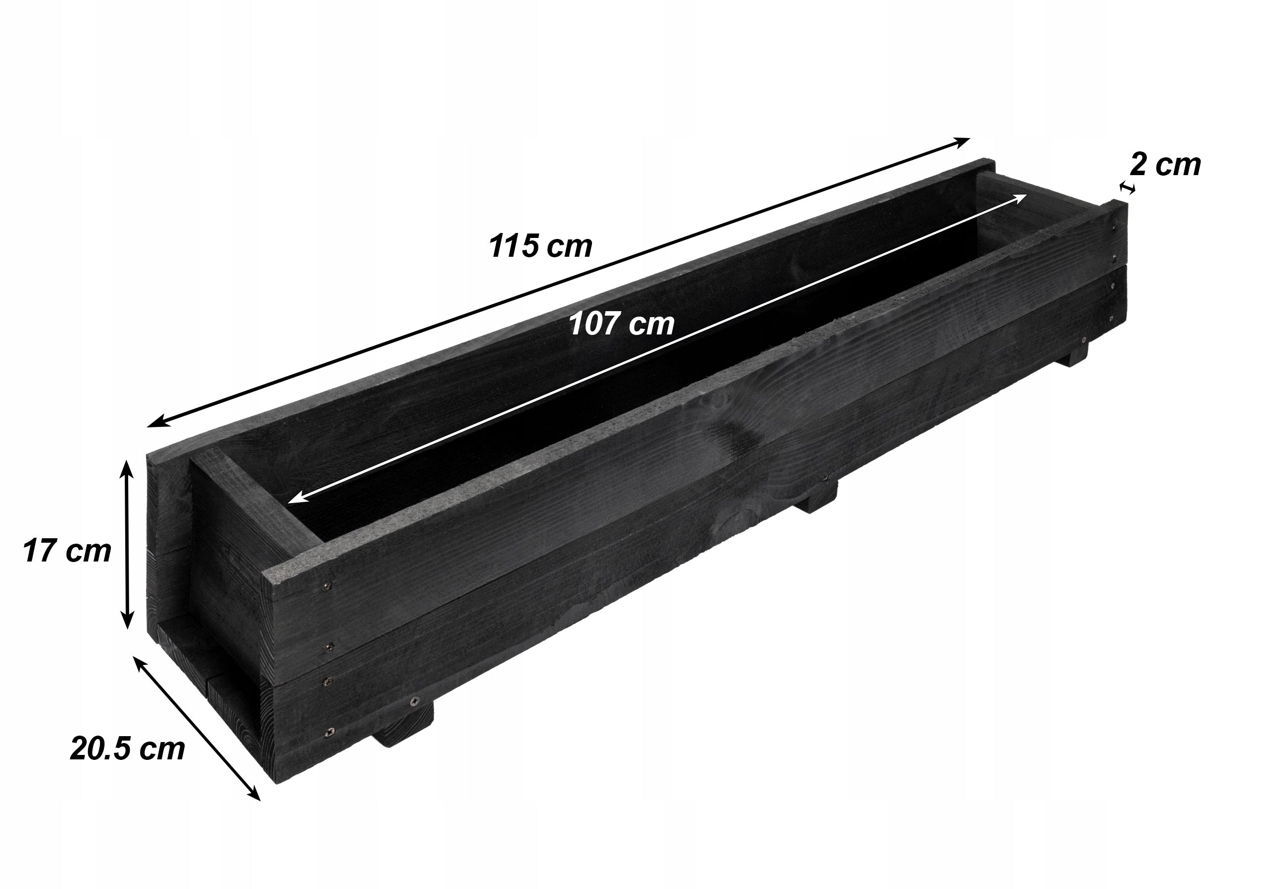 Solid Wooden Planter 115 cm – Black | Ready to Put Up! Brand no brand