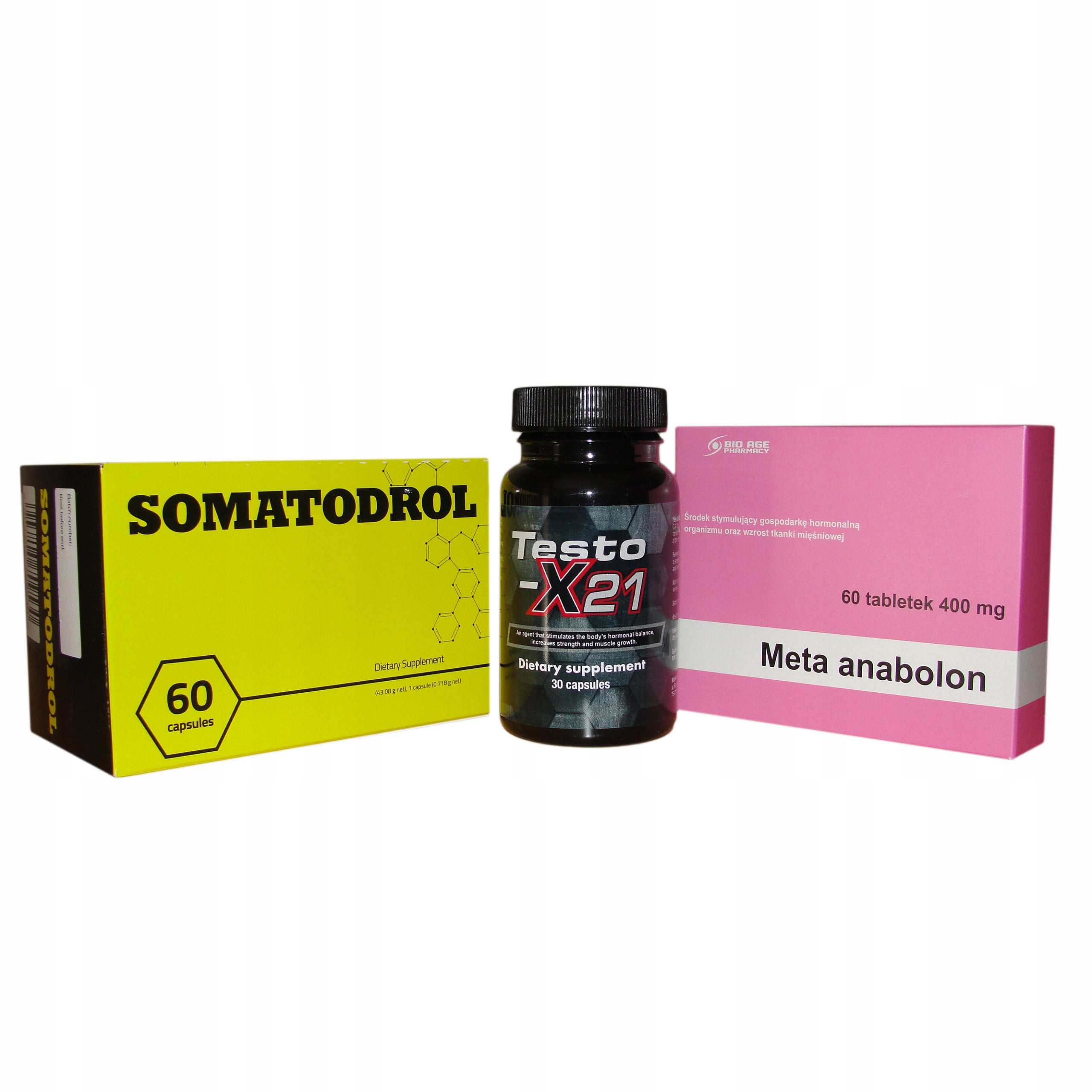 Somatodrol + Testo-x21 + Meta Anabolone