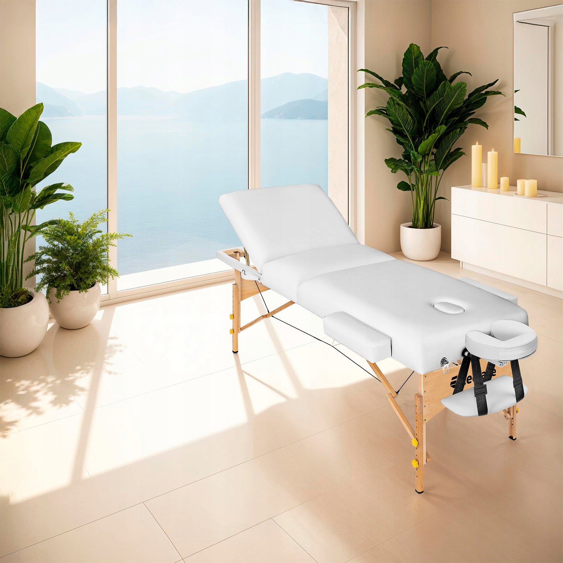 Somwang massage table with 7,5 cm padding with wooden frame Medical device no