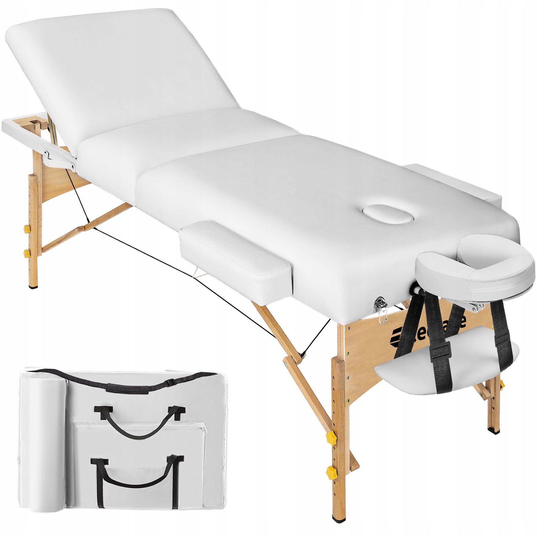 Somwang massage table with 7,5 cm padding with wooden frame