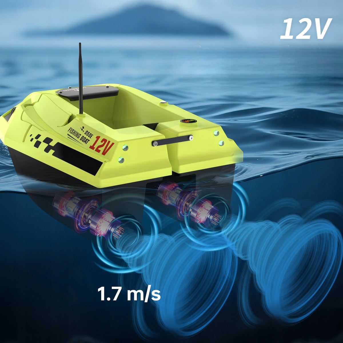Sonar bait boat 1-32m Dual battery 15600mAh 12v GPS D50E Width 300 mm