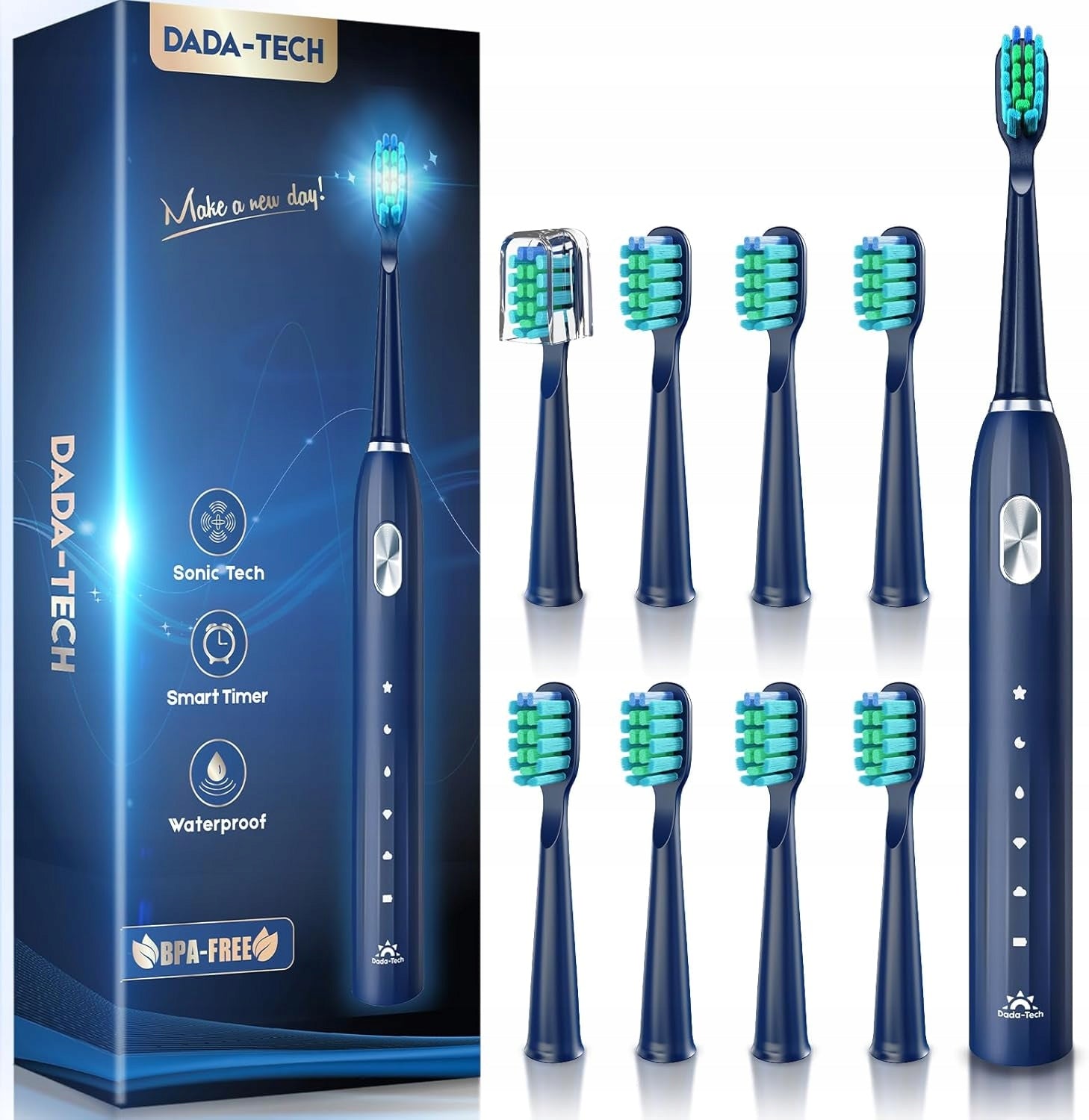 Sonic Electric Toothbrush + 9 Heads 5 Modes Timer Packaging status original