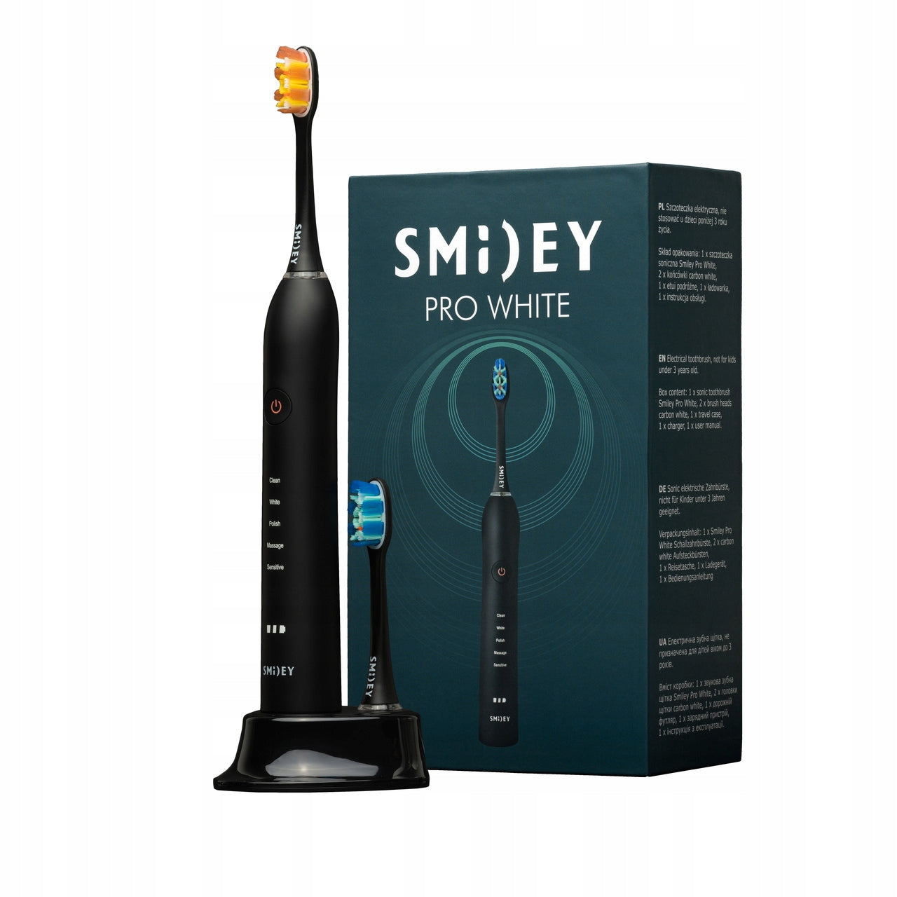 Sonic Toothbrush Electric 96tys r/min INDUCTION CASE Black Manufacturer code szczoteczka elektryczna do zębów Smiley Pro C