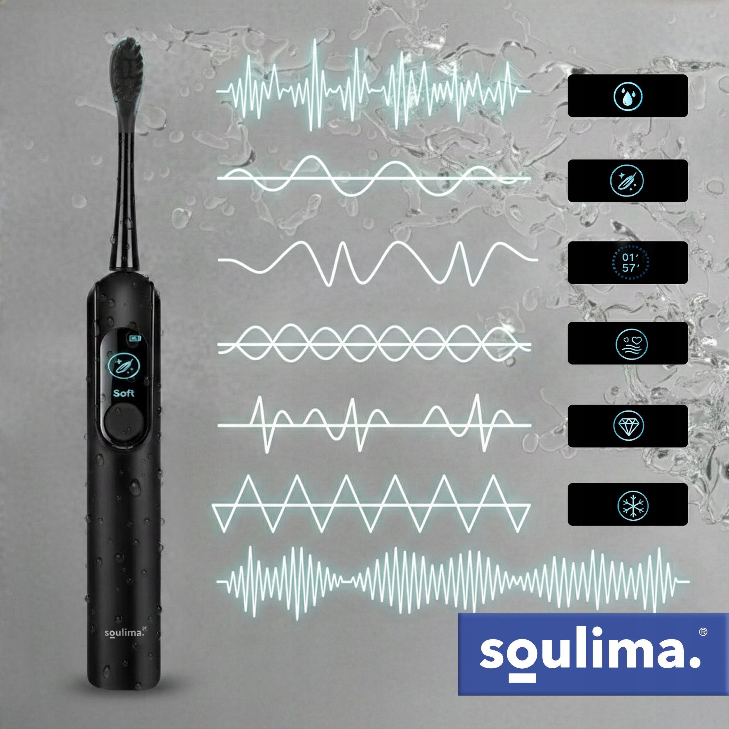 Sonic Toothbrush Electric Induction 90 thousand r/min + 6 Tips Medical device no