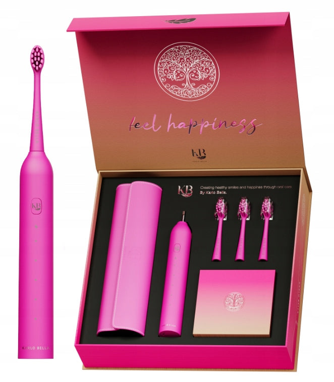 Sonic Toothbrush Pink 3 Tips 5 Modes Karlo Bella