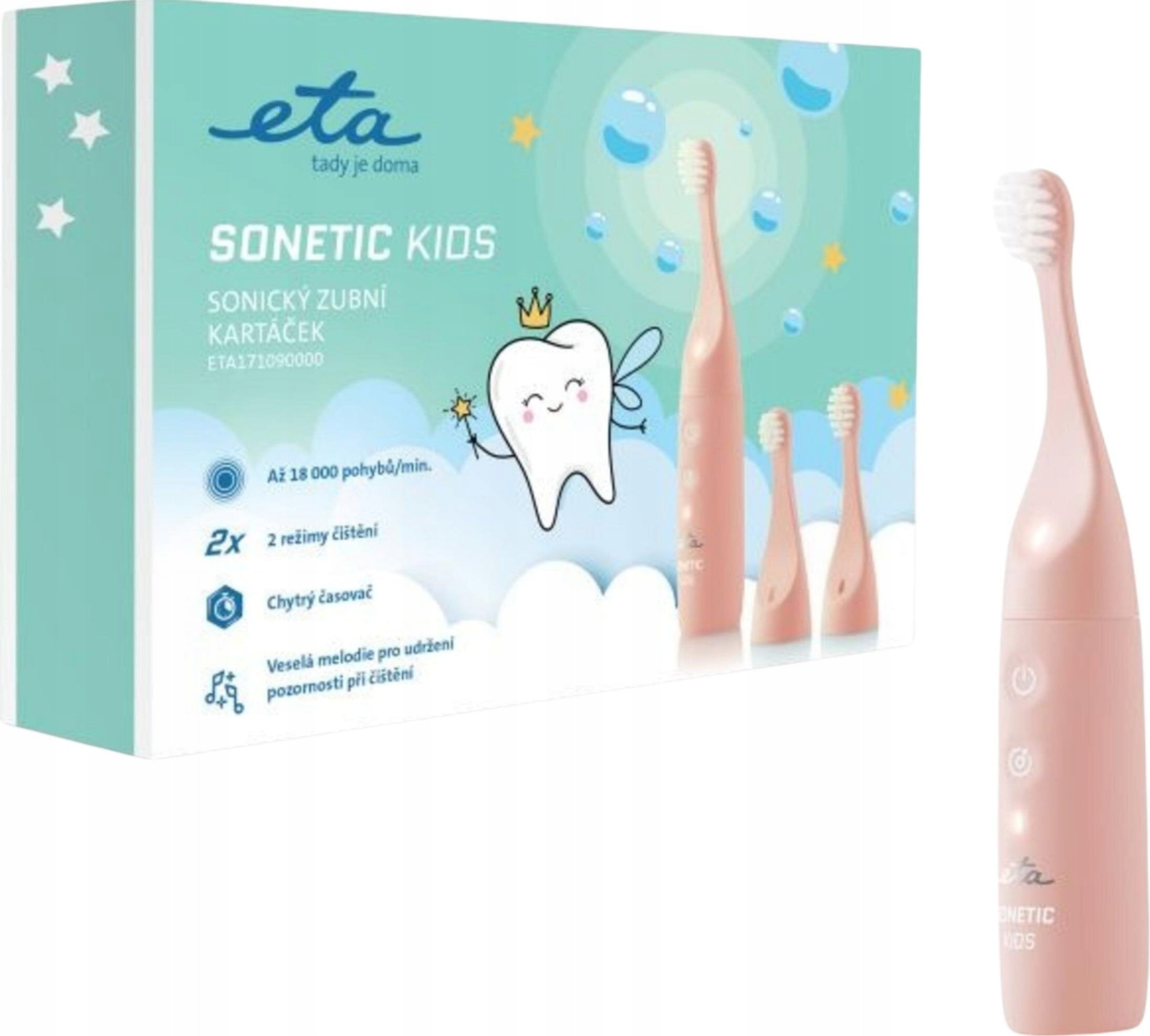 Sonic electric toothbrush ETA Sonetic Kids II 171090000 Pink Brand ETA