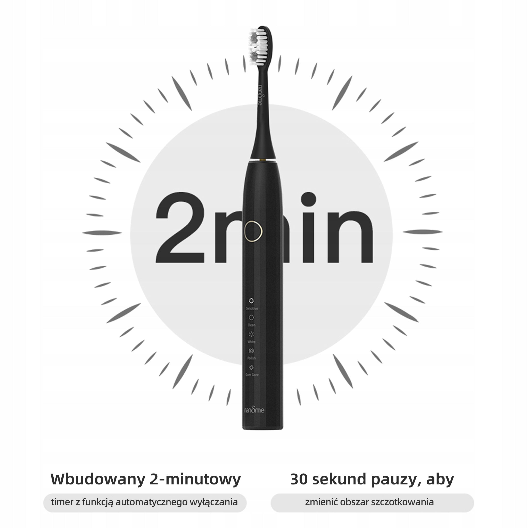 Sonic electric toothbrush Nandme NX8000-W2 White 2 Head Kind toothbrush