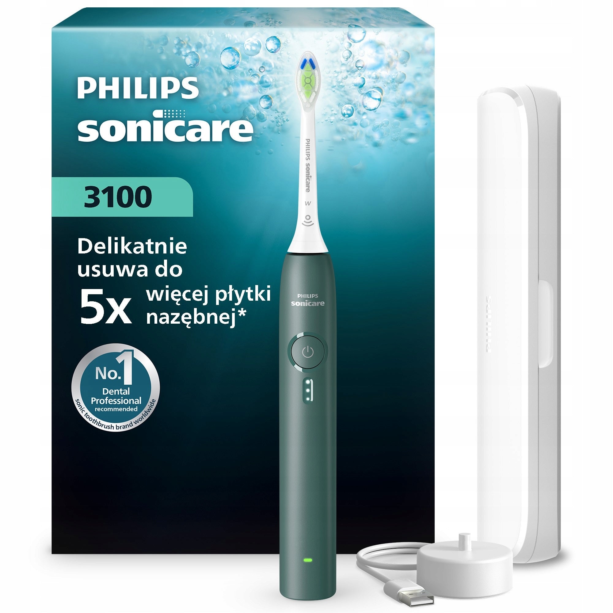 Sonic electric toothbrush Philips green with pressure sensor HX4033/26