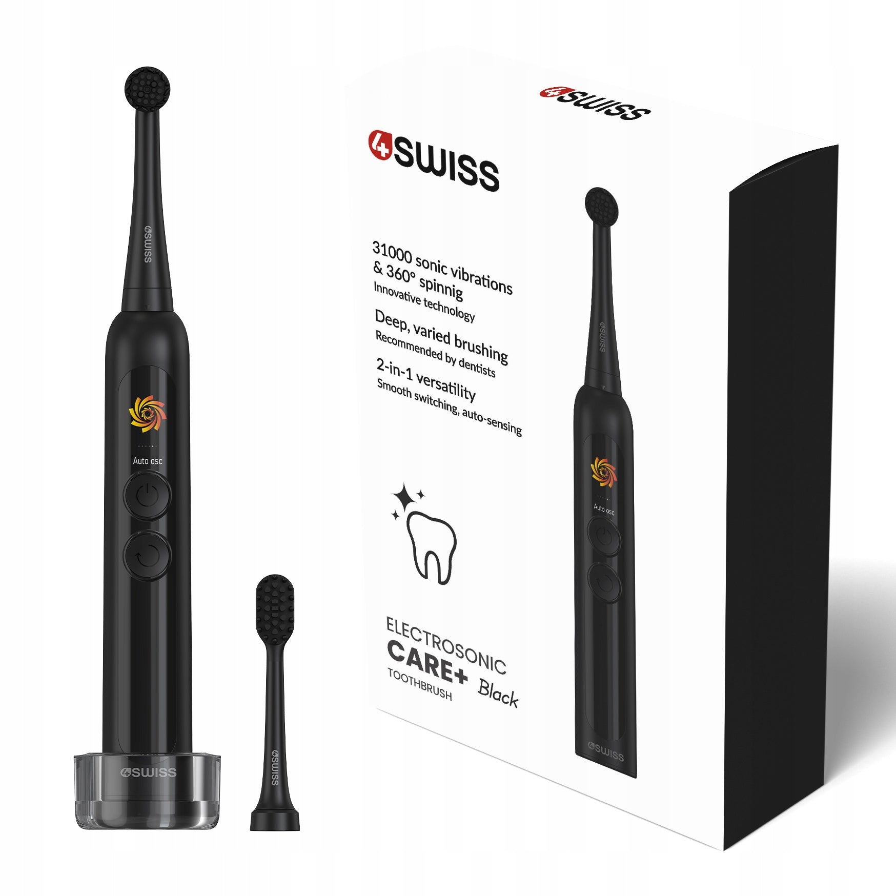 Sonic electric toothbrush ST216 Electrosonic Care+ Black 30h 12 timer modes