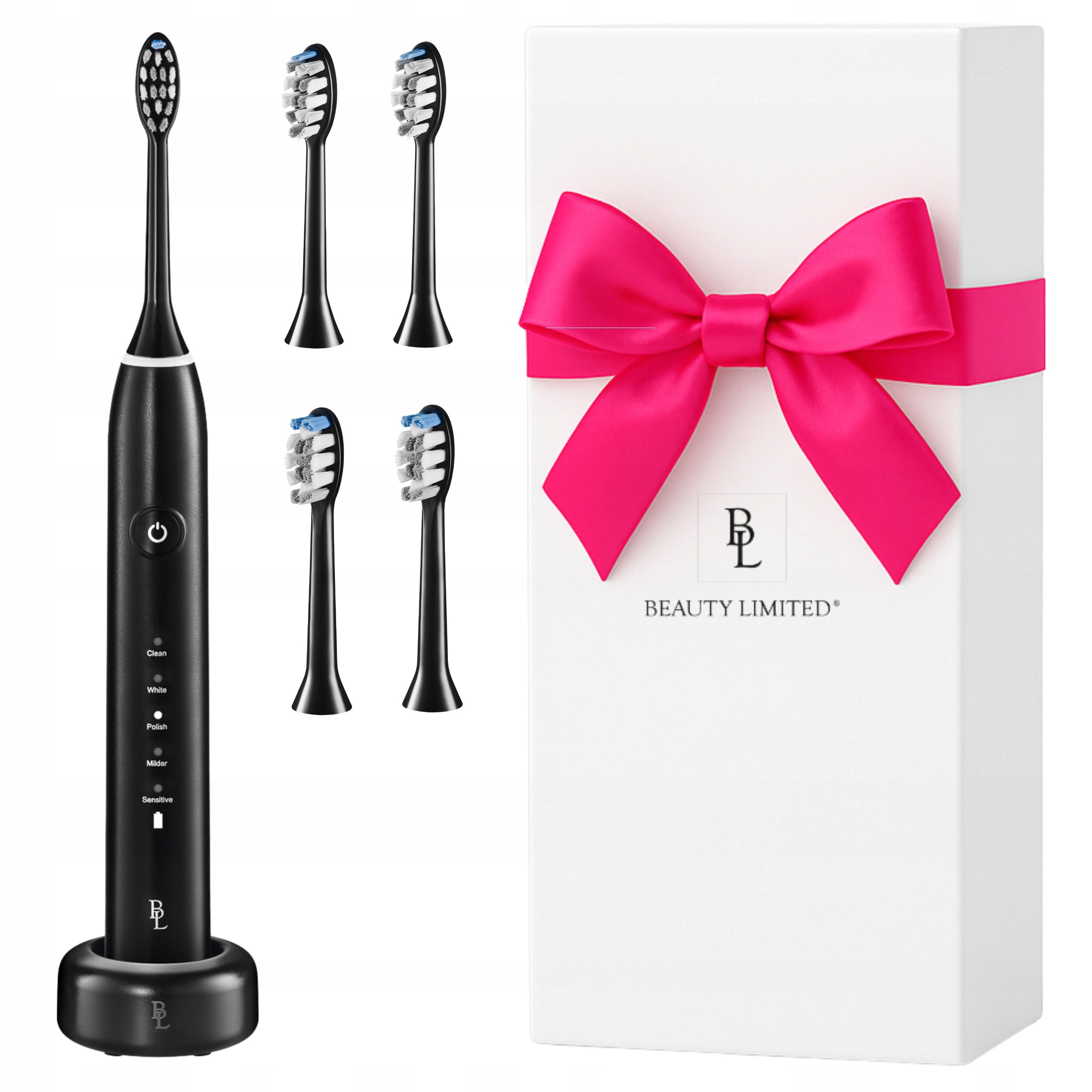 Sonic toothbrush 84tys r/min 5 Mode 4 Tips INDUCTION BLACK