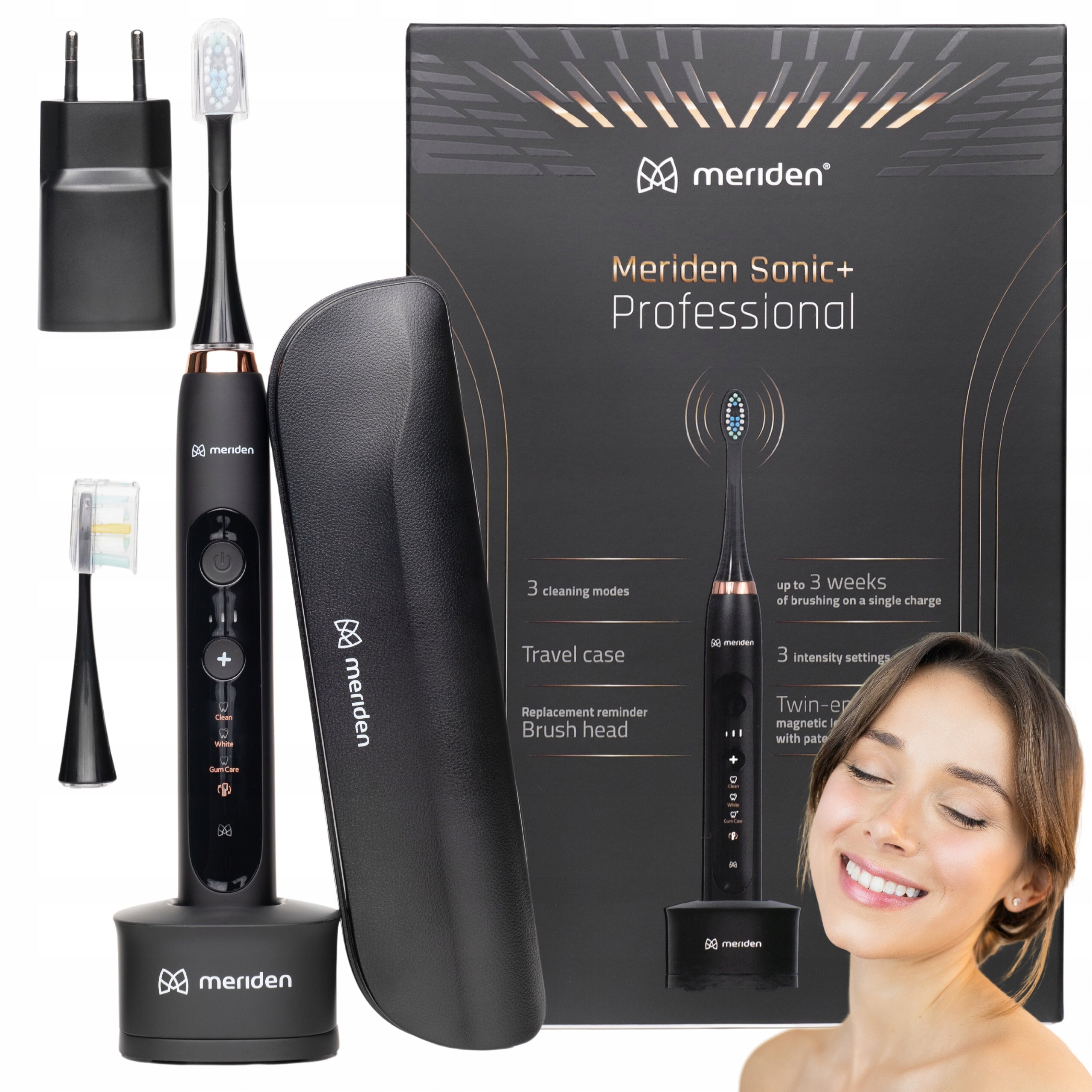 Sonic toothbrush Meriden SONIC+ PROFESSIONAL Black 84000