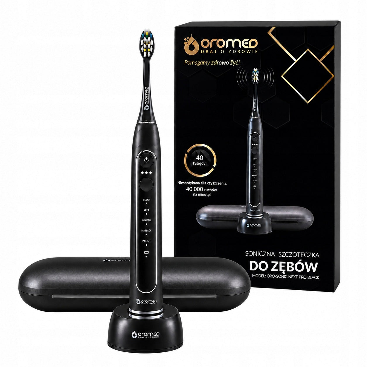 Sonic toothbrush OROMED SONIC NEXT PRO BLACK INDUCTION 40 thousand