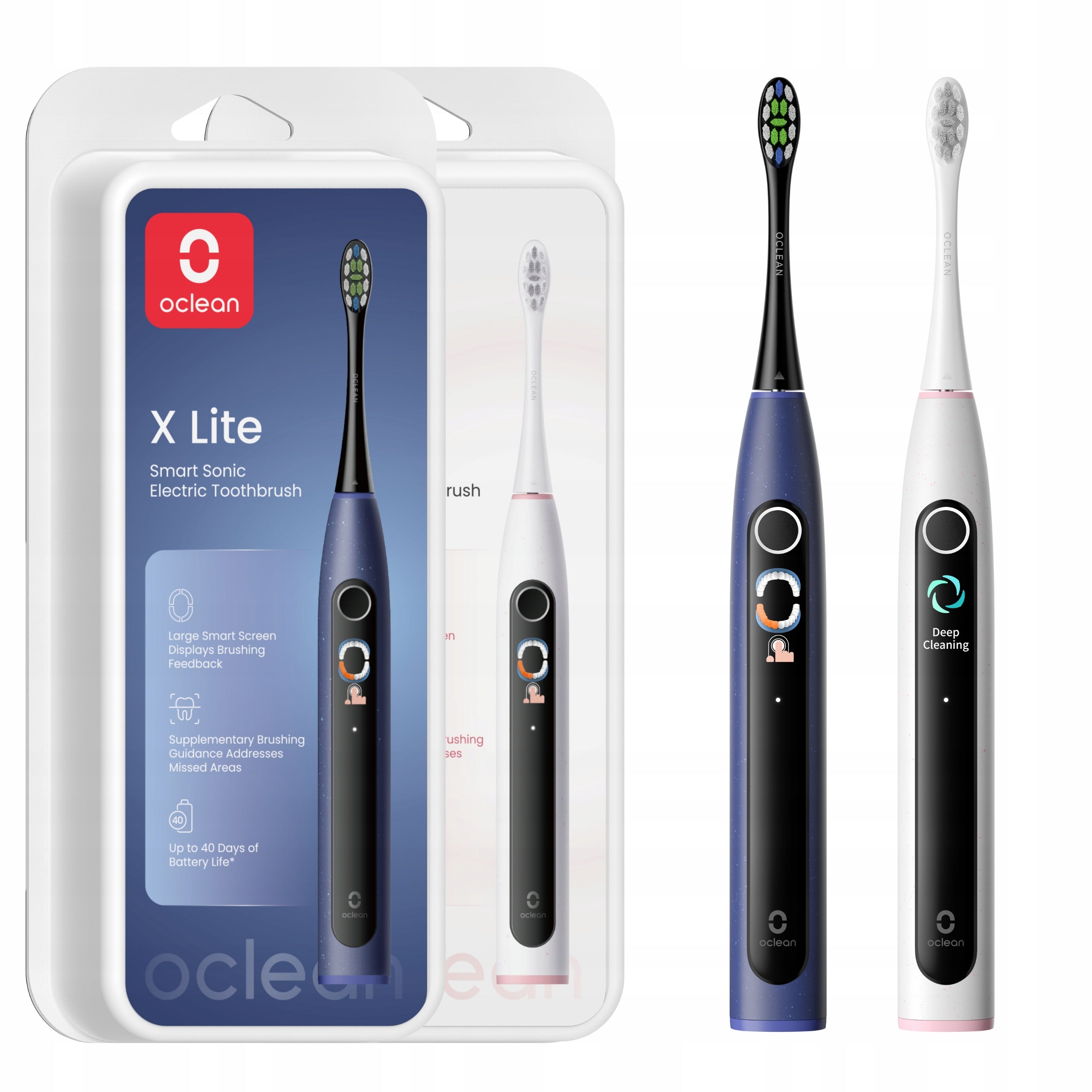 Sonic toothbrush Oclean X Lite set of 2 toothbrushes blue + white