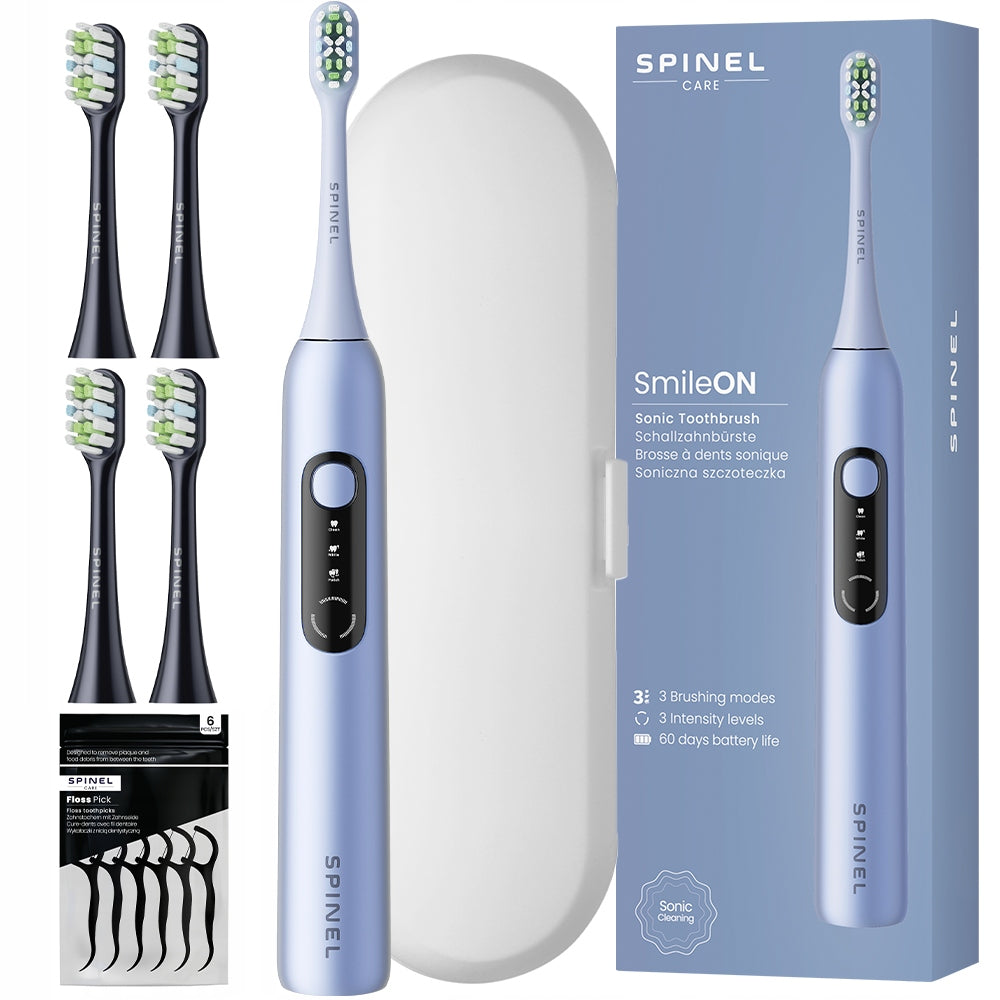 Sonic toothbrush SPINEL CARE SmileOn blue 3 case modes 4 tips