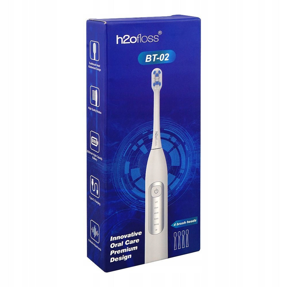 Sonic toothbrush h2ofloss BT-02 White – timer, battery 90 days
