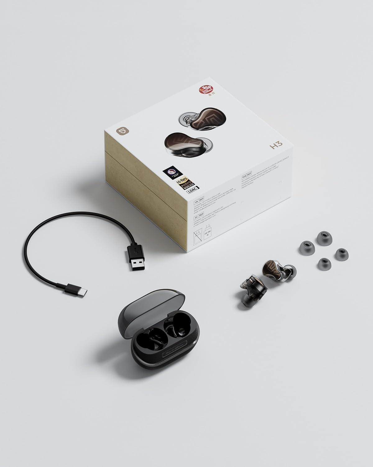 SoundPEATS H3 Headphones BT5.4 LDAC aptX 1DD+2BA ANC 55dB 37h IPX5 APP Manufacturer code SoundPEATS H3