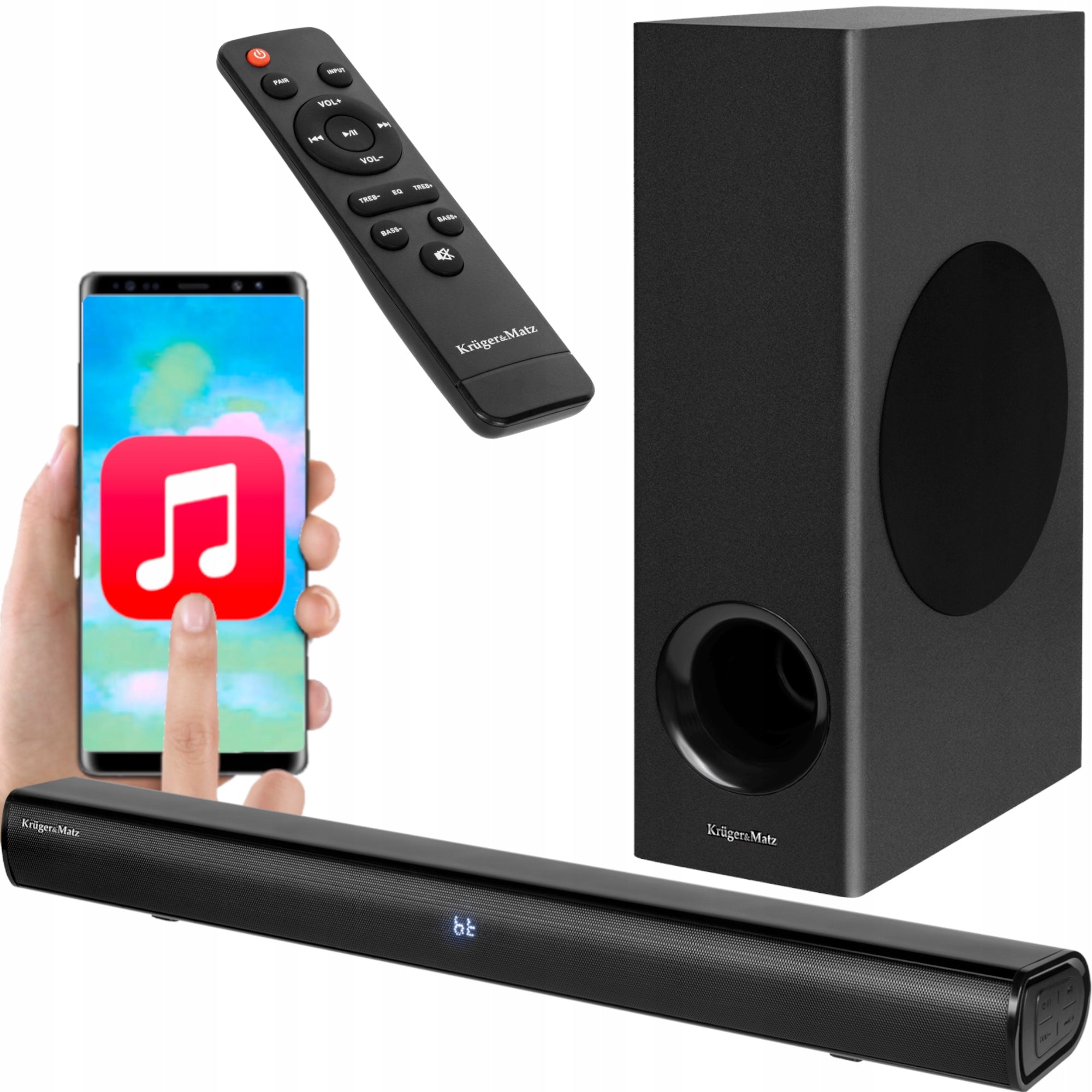 Soundbar 2.1 Subwoofer with BT Bluetooth USB JACK AUX HDMI ARC for TV PC
