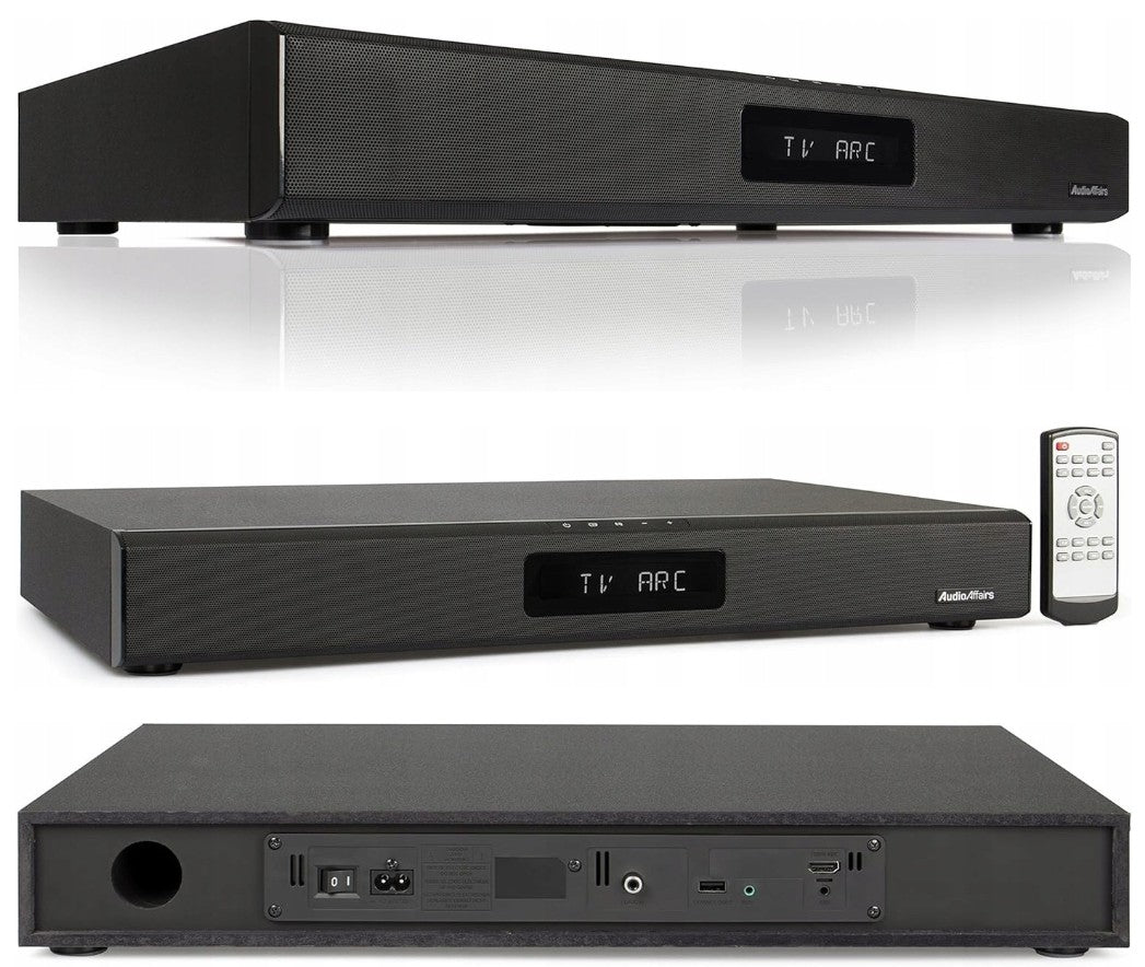 Soundbar Home Theater AudioAffairs Subwoofer Bluetooth HDMI ARC FM USB