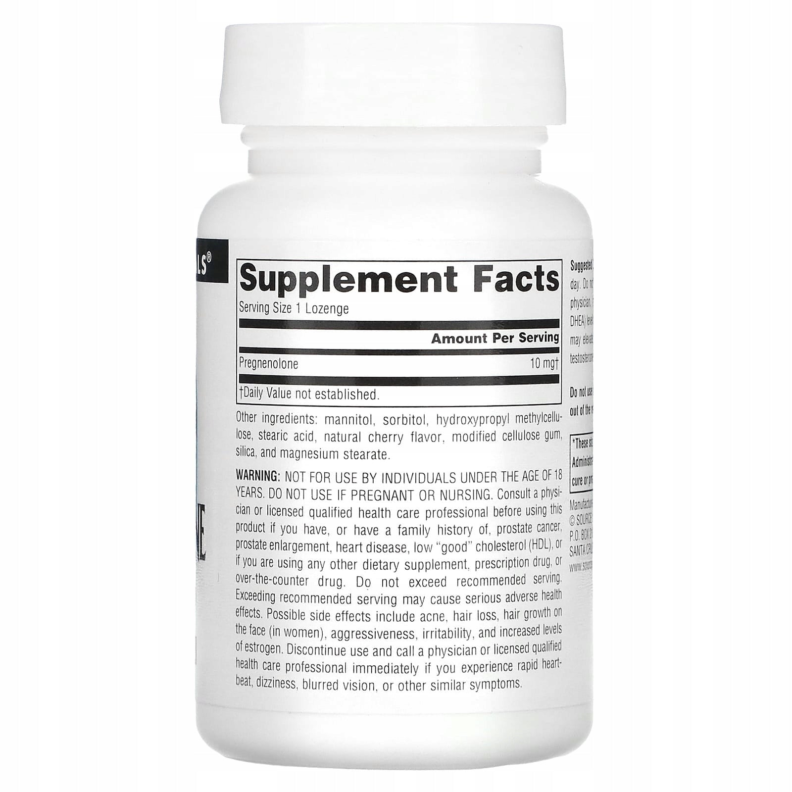 Source Naturals, Pregnenolone, cherry, 10 mg, 120 pellets Expiration date at least 3 months from the date of purchase
